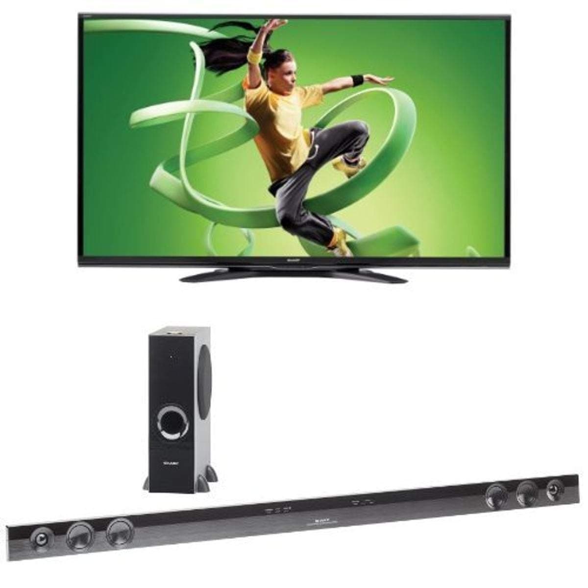 Sharp 70EQ10U LED HDTV with HT-SB602 Sound Bar