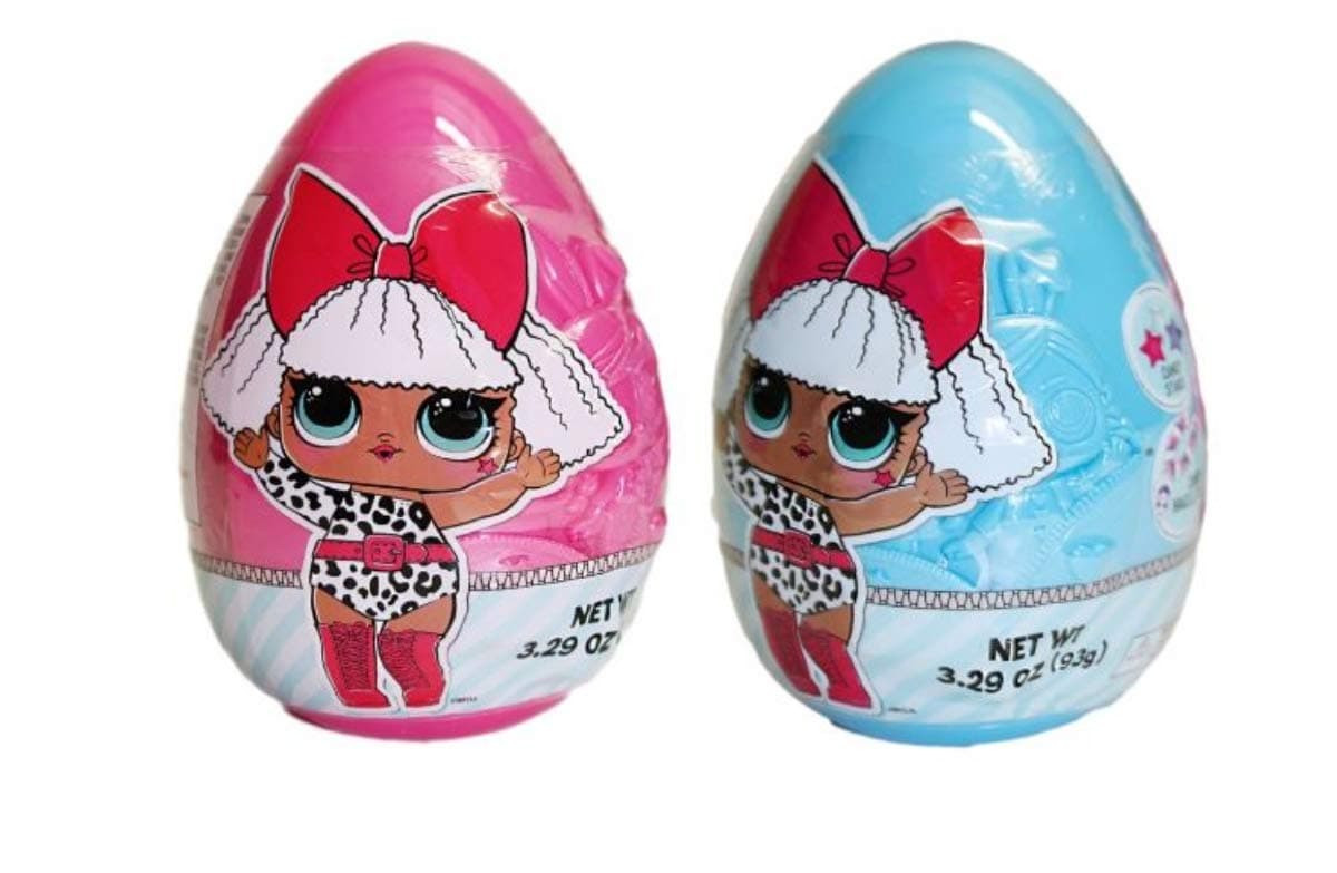 Blue and Pink LOL Suprise Jumbo Easter Eggs with Candy, Pack of 2