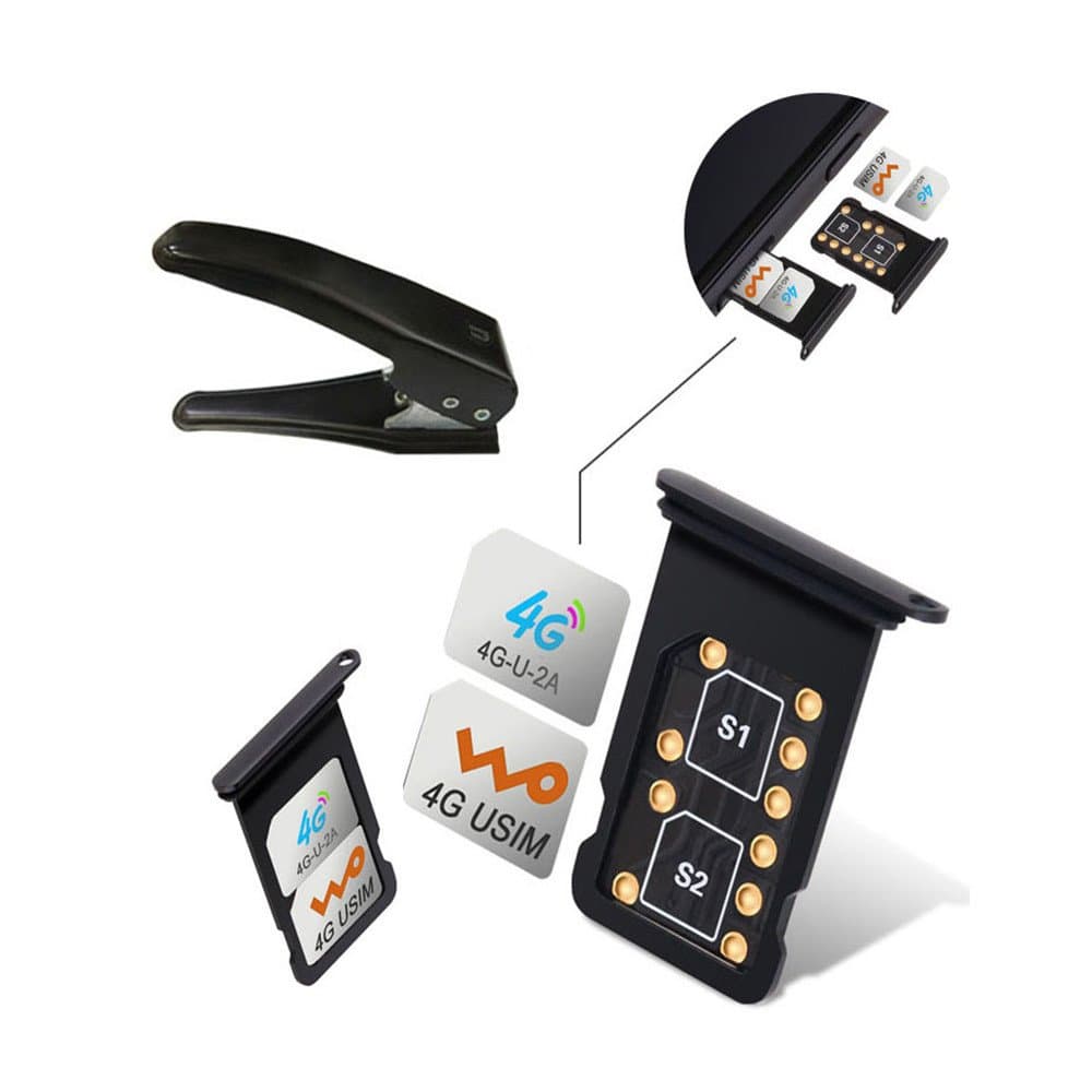 Dual SIM Card Adapter Sets for iPhone X 8 7 6S 6 Plus,GVKVGIH Switch 2 SIM Cards in 1 Phone Dual SIMs Single Standby Adapter