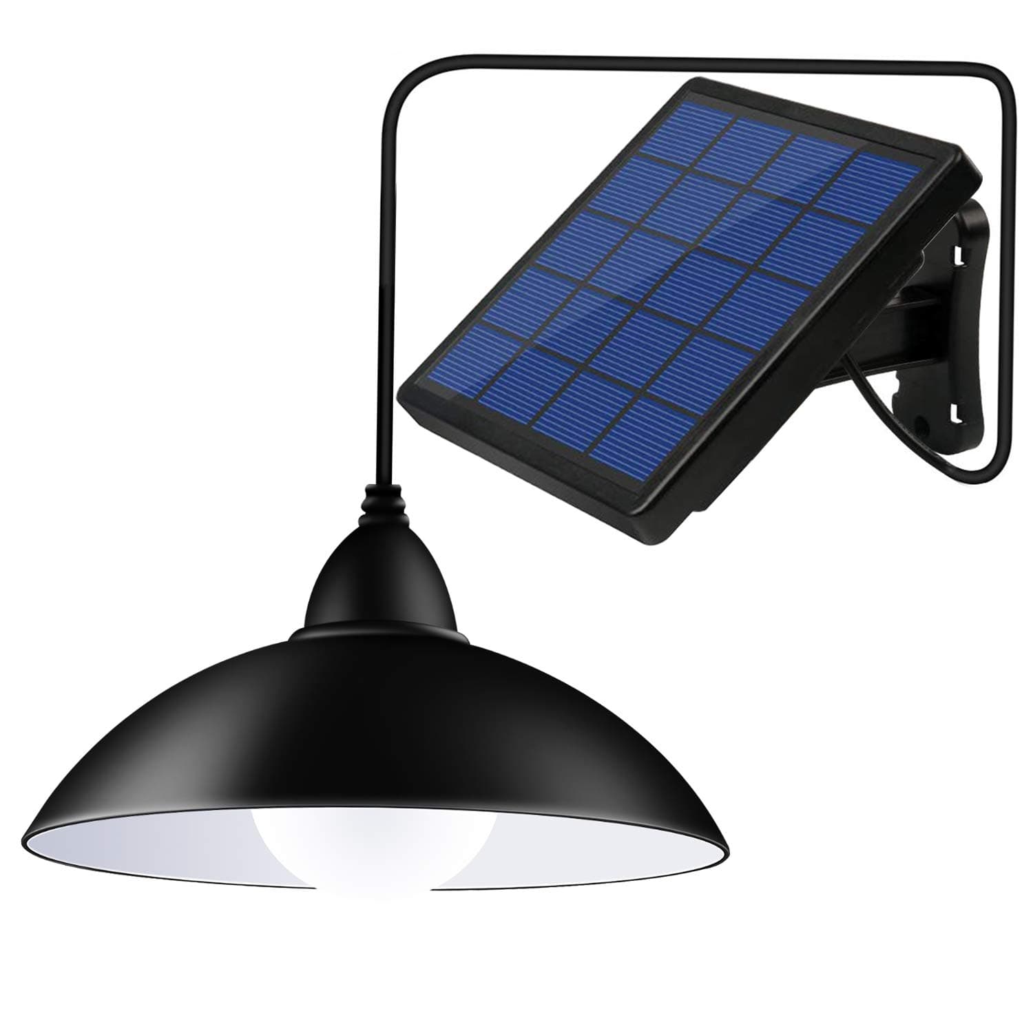 Solar Lights Outdoor/Indoor,Remote Control Solar Powered Pendant Lights IP65 Waterproof,Auto On/Off Hanging Shed Lamp Dusk to Dawn for Barn Gazebo Storage Room Balcony Chicken Coop