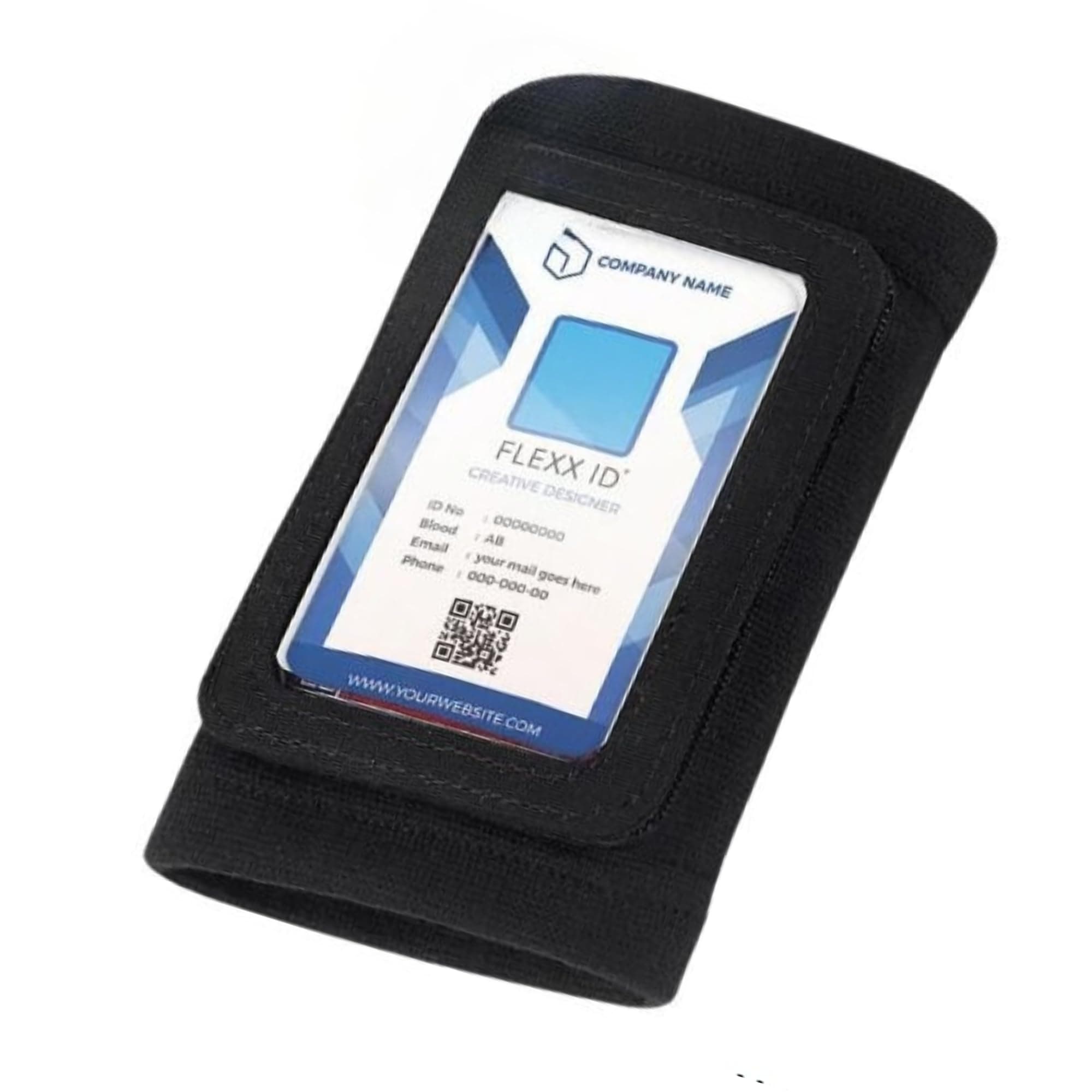 FLEXX ID PRO XL ID Holder with Outside Zipper Pocket Black