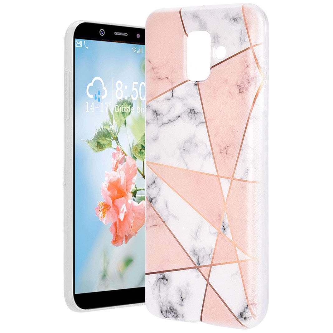 Tpu Silicone Case For Samsung A6 Rubber Back Cover, Soft Phone Case For Samsung Galaxy A6 2018 Clear Transparent Case With Marble Pattern Colorful Protective Cover Anti-Scratch Cover For Galaxy A6