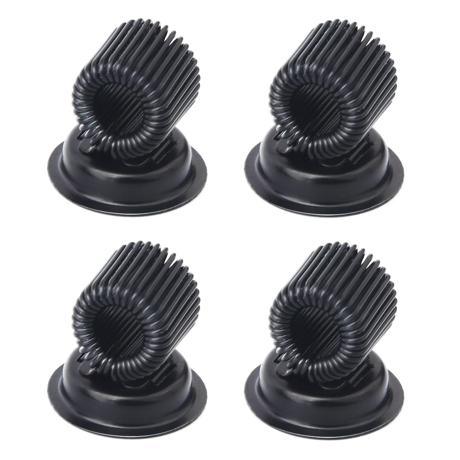 (4 Pack) Magnetic Pen Holder Clip, Stainless Pen Holder Clip with Adjustable Spring Loop, Magno Magnetic Pencil Holder for Refrigerator Whiteboard Erase Board and Bulletin Board Map - Black