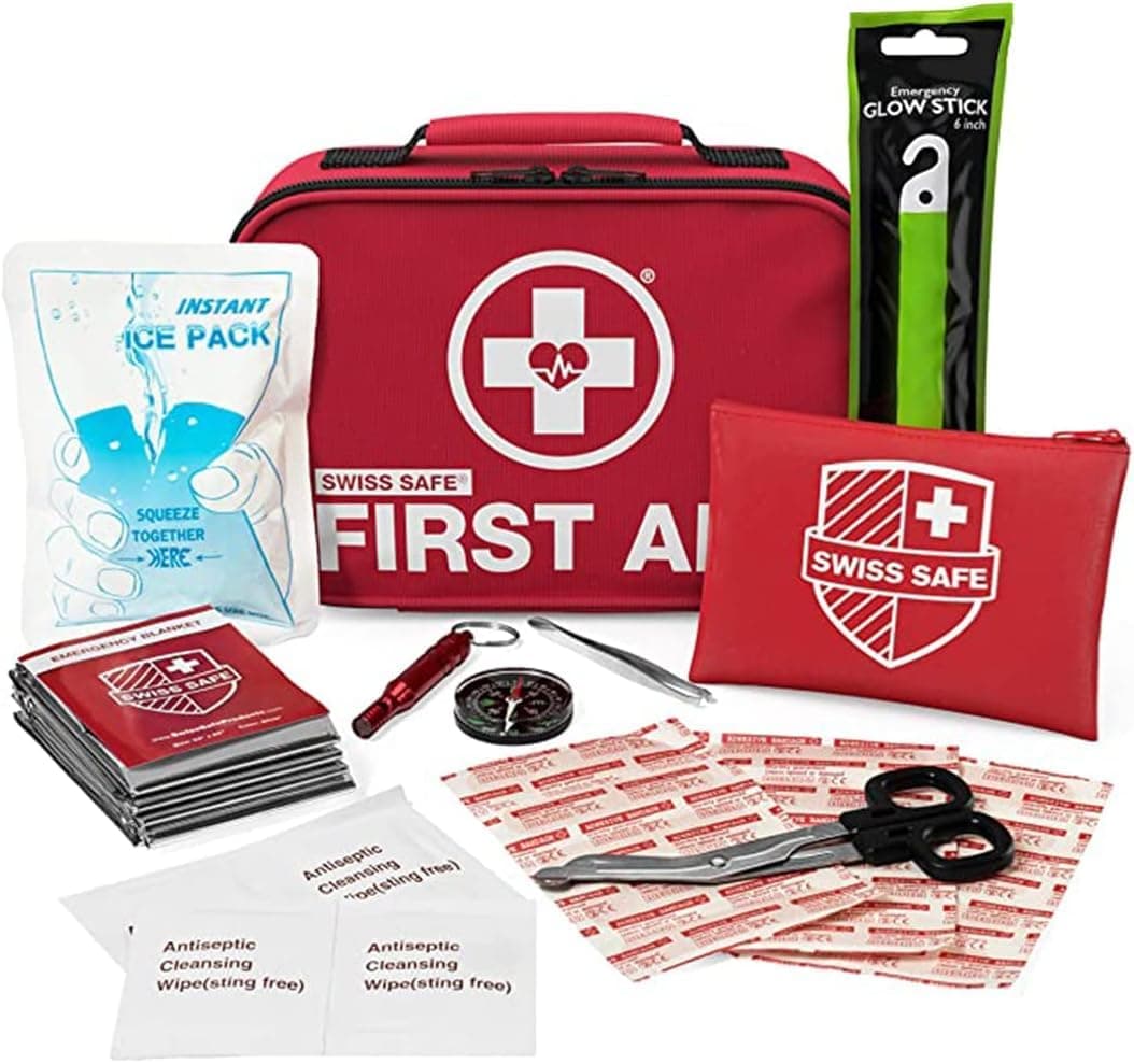 2-in-1 First Aid Kit for Car, Travel & Home, Businesses - Bonus Mini Kit for Medical Emergency Aid, Survival, Camping - 120+32 Pcs, Small+Travel FAK