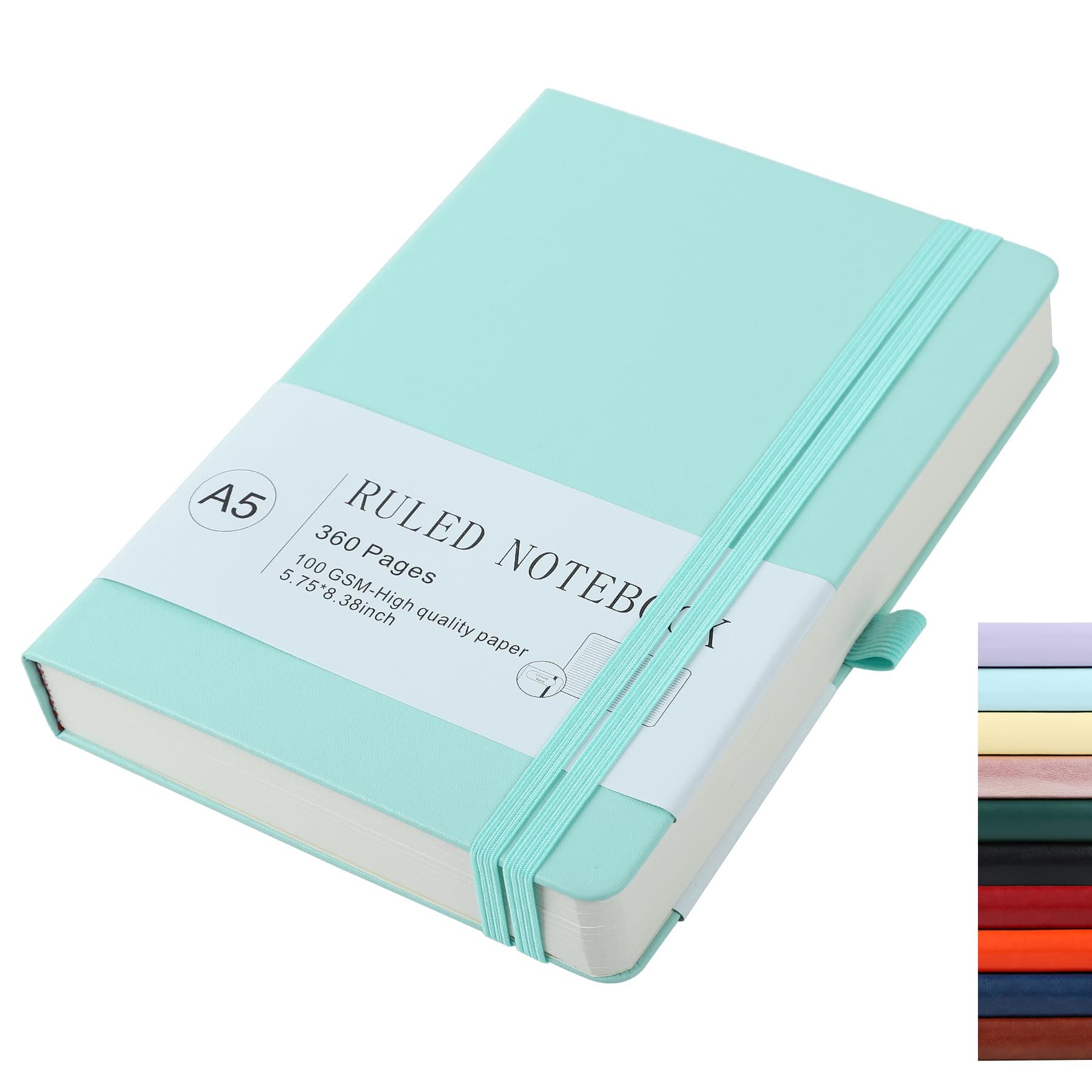 Journal Notebook Journal for Men/Women Journals for Writing A5 180Sheets 360Pages College Ruled Notebook 100gsm Lined Paper Leather Hardcover Journal 5.9'' X 8.4'' (Blue)