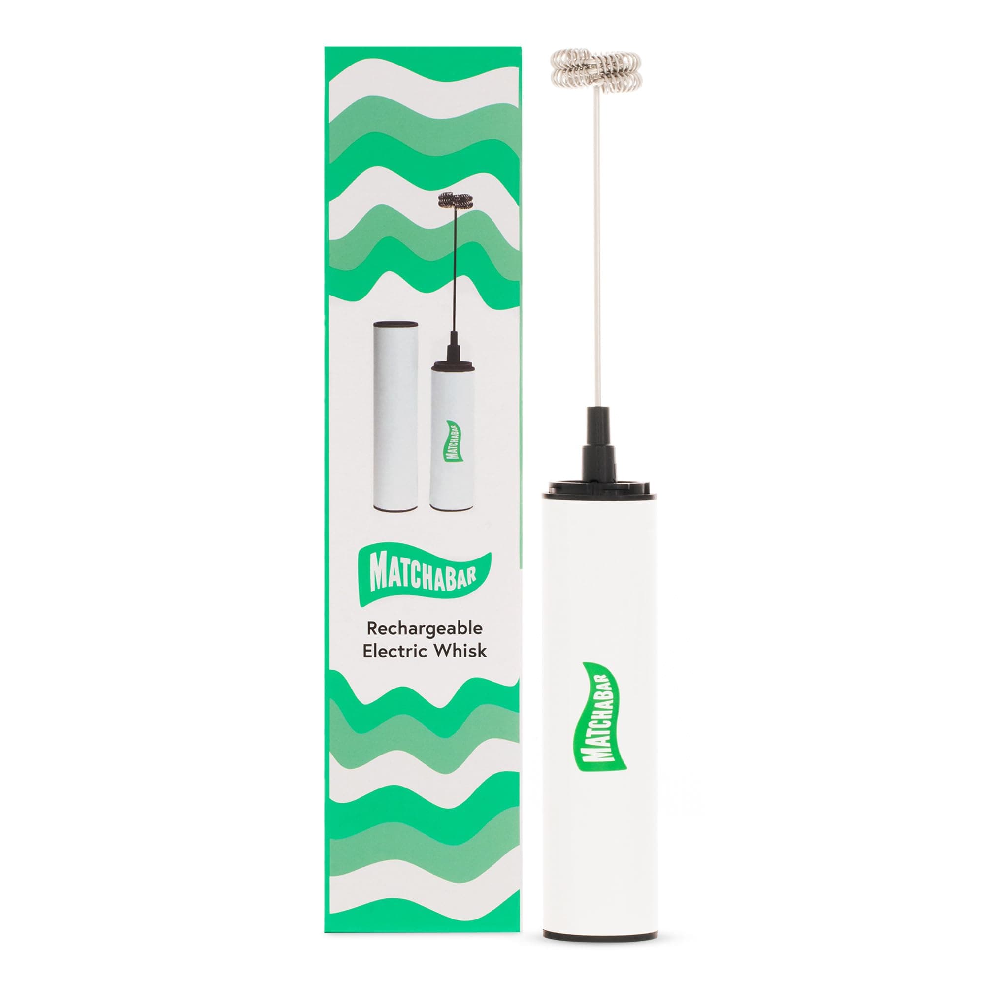 MatchaBar Electric Milk Frother Hand Blender - Stainless Steel Electric Matcha Whisk, Handheld Drink Mixer for Coffee, Greens & Protein - Easy to Clean USB Rechargeable High-Speed Immersion Blender