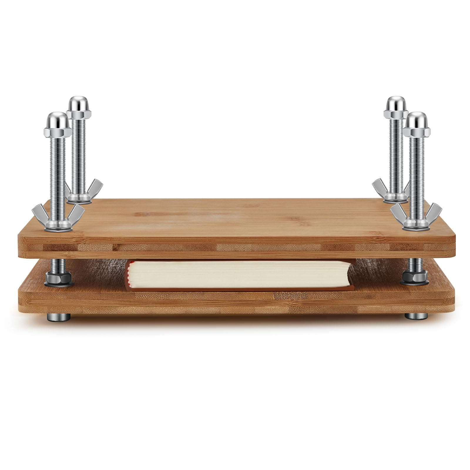 Sasylvia Book Press Binding Wooden and Bamboo Book Board for Book Binding Portable Book Press Machine for Handmade Paper Press Bookbinding Supplies(11.6 x 7.9 Inch)