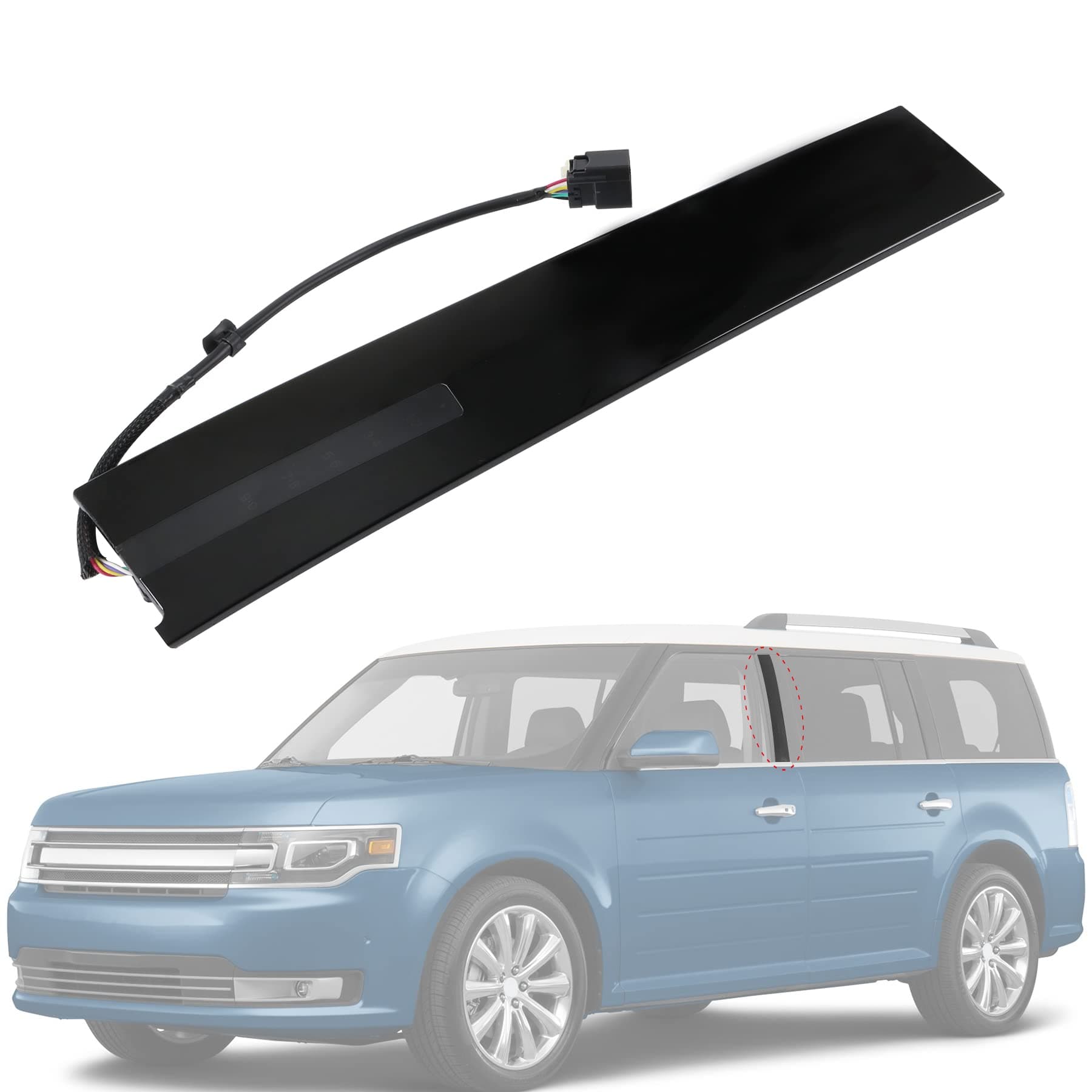 B Pillar Molding Trim with Door Entry Keypad Replacement for Ford Flex 2010-2019 Replaces BA8Z-7420555-AC BA8Z7420555AA BA8Z7420555AB Door Pillar Applique Driver Front Left Outer LH Side