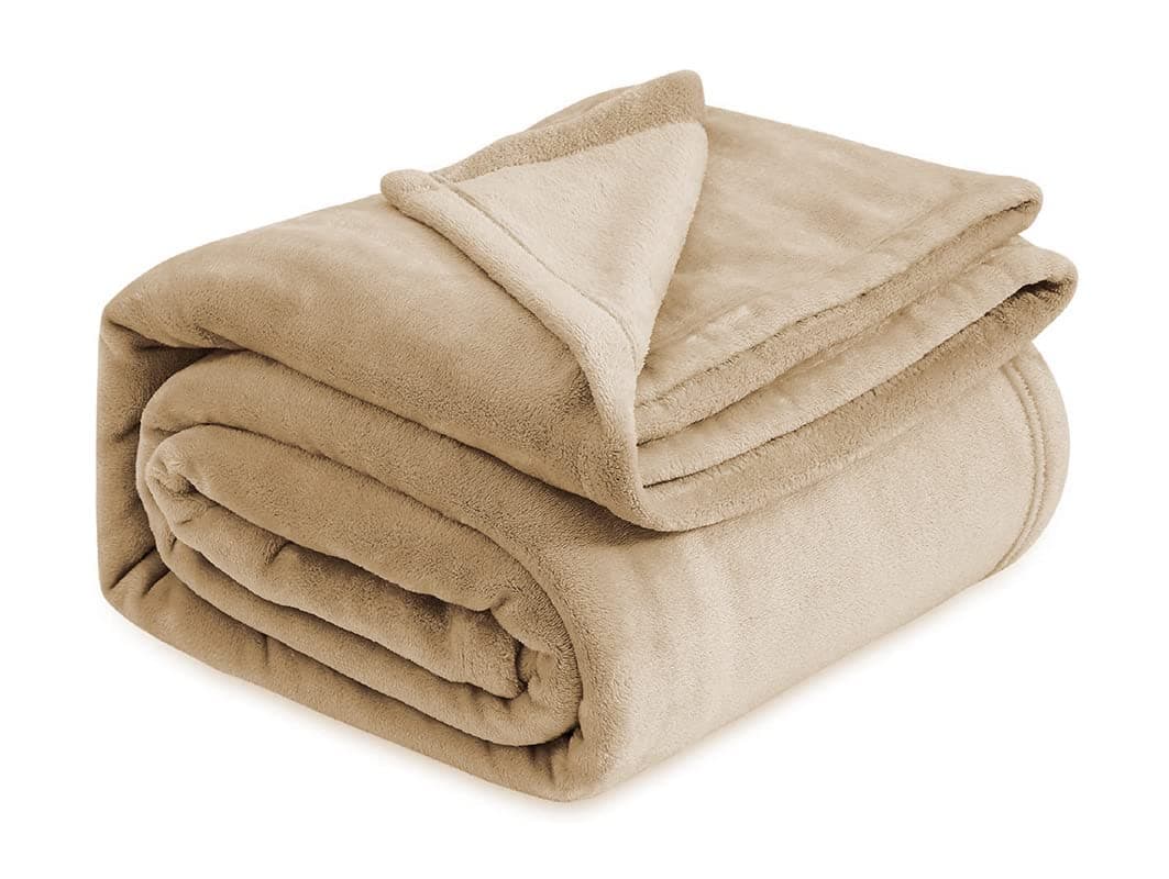 Polyester Premium Plush Summer Single Solid Bed Dohar/Ac Blanket | 250 GSM Reversible Lightweight Cozy Soft for Bed, Sofa, Couch, Travel & Camping| 225X150 Cm - Beige