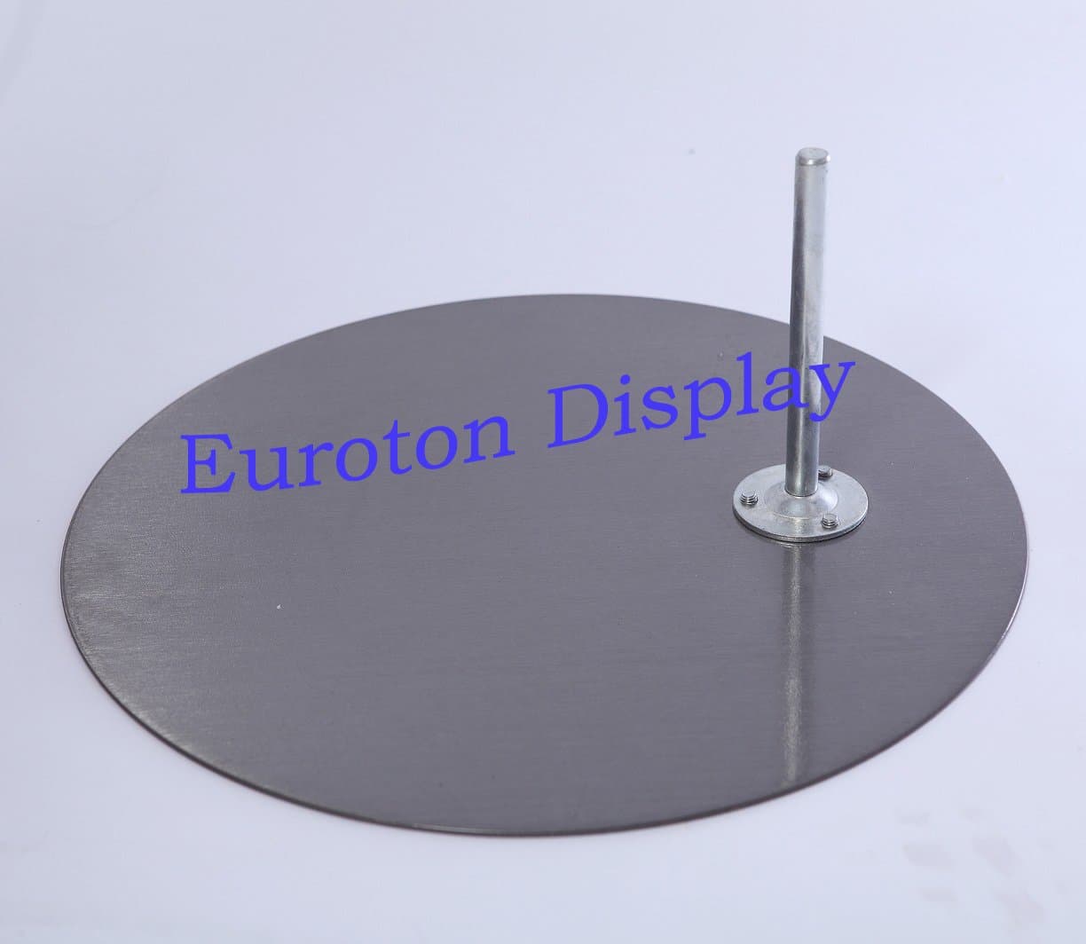 Euroton round metal plate, high-quality metal plate, stand plate for shop windows.