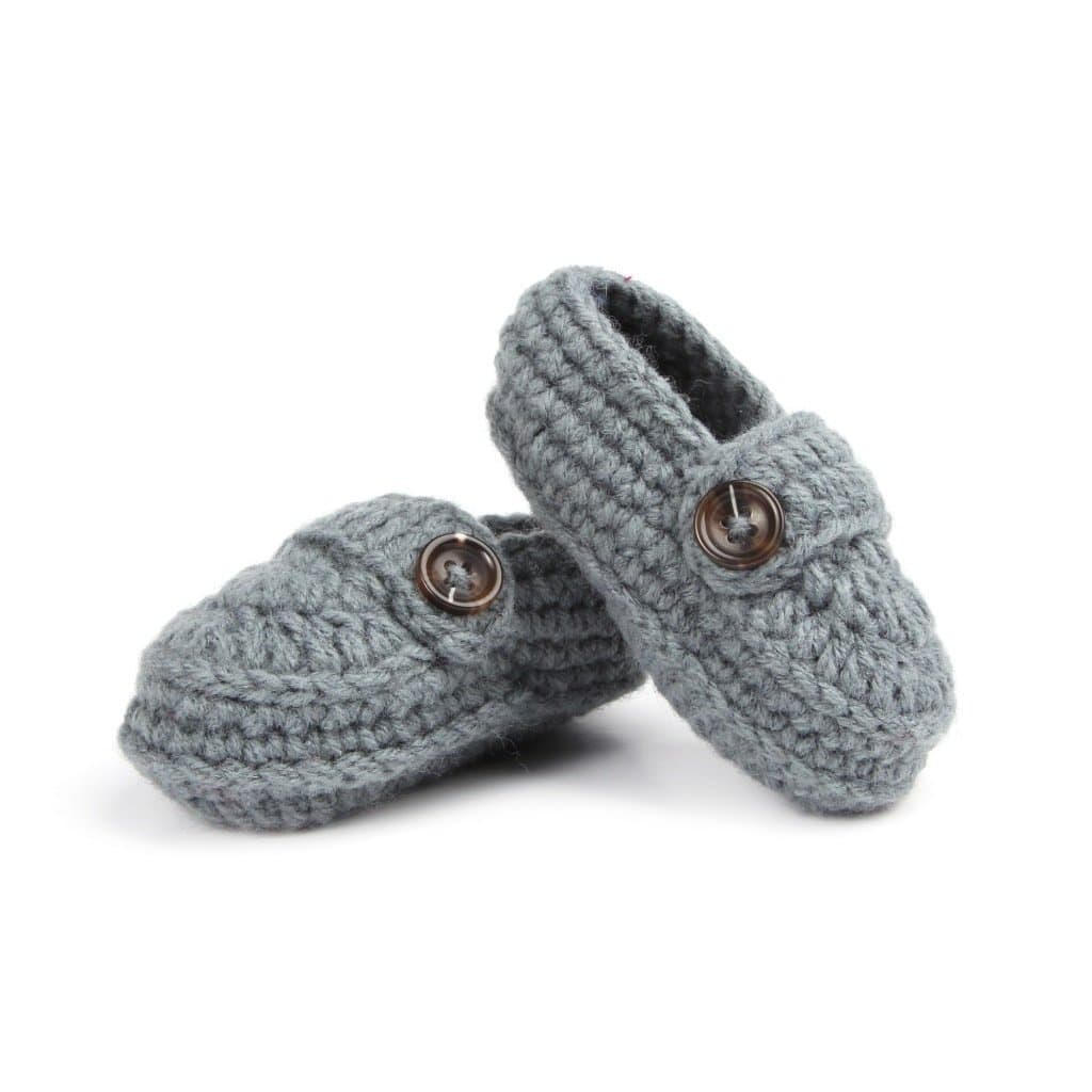 MaYao New Crib Crochet Casual Unisex Boys Girls Baby Newborn Hand Knitting Warm Prewalker Socks Infant Shoes Photo Props for 1-18 Months (Grey)