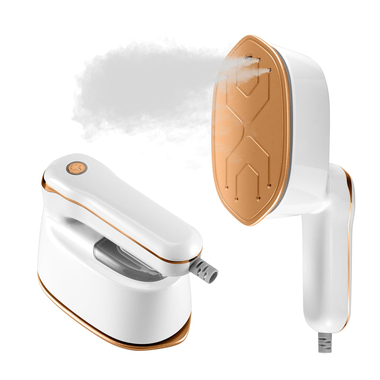 Garment Steamer, 2-IN-1 Travel Steamer Iron for Clothes, Powerful Clothes Steamer Iron for Travel, 1100W, 15S Fast Heat-up, 3 Steam Levels Output, Portable Handheld Steamer for Travel Home & Office