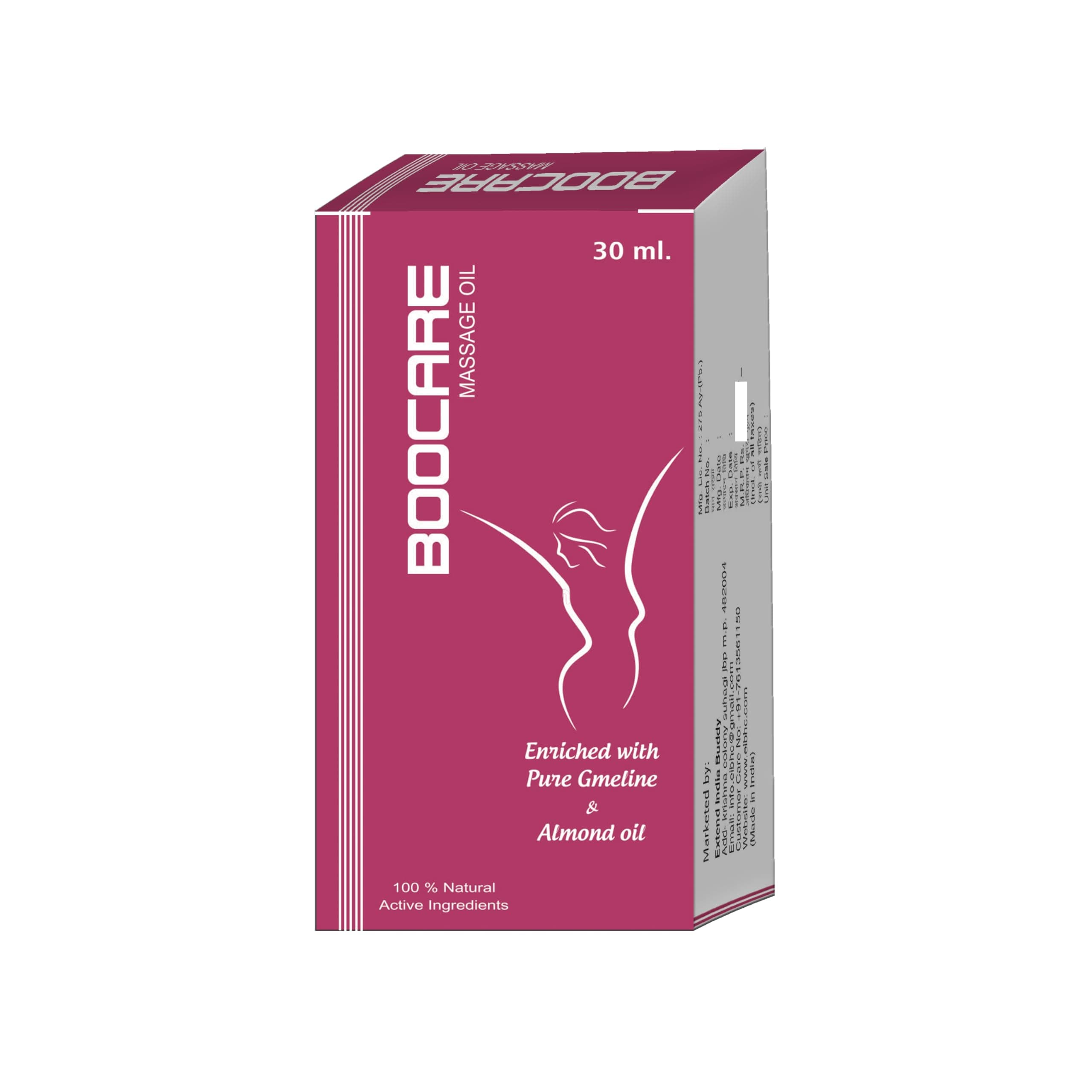 Boocare Natural Ayurvedic Massage Oil For Women - 60ml