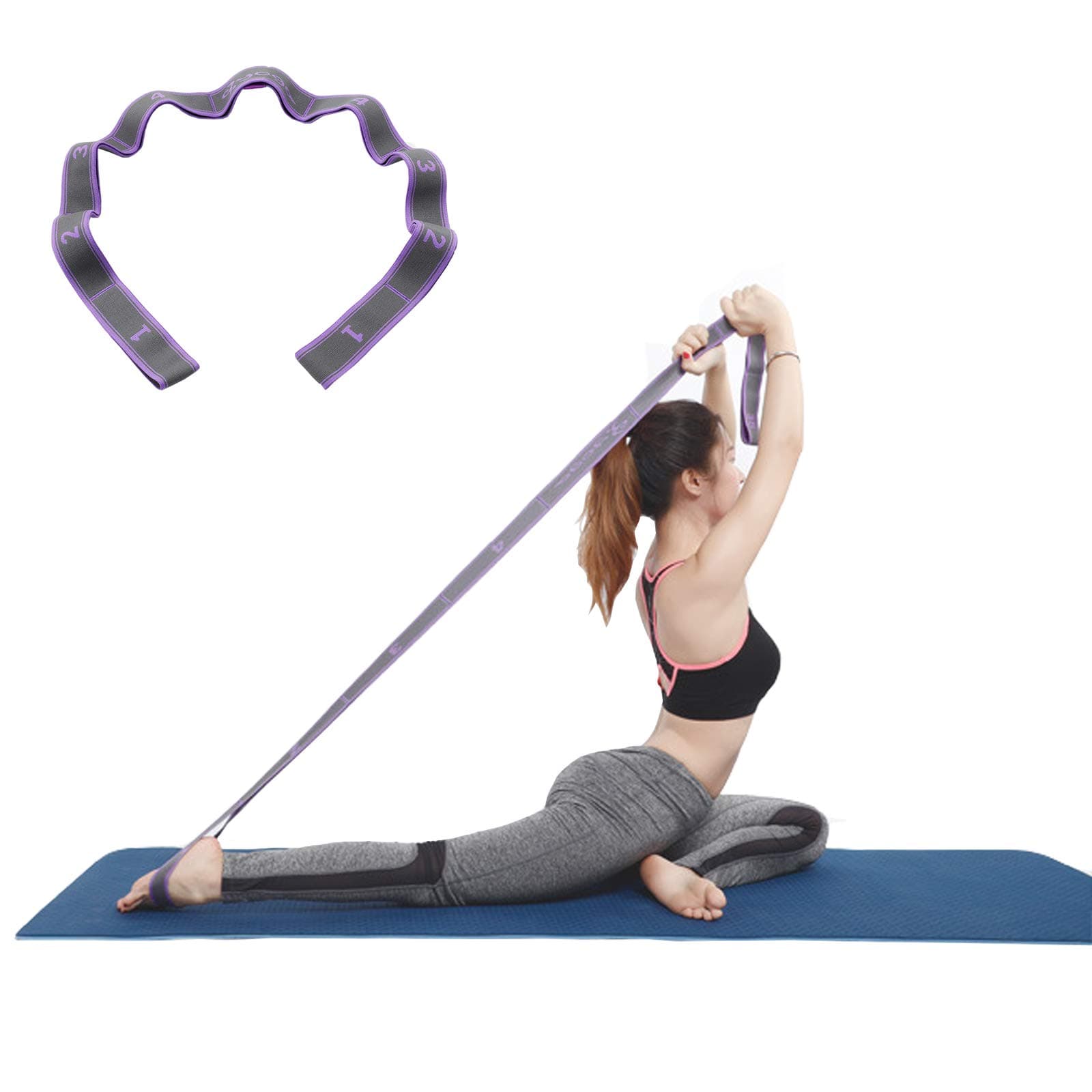 Yoga Stretch Strap, Exercise Strap, Multi Loops Adjustable Exercise Band for Yoga Pilates Dance and Gymnastics, Kids Dancing Assistance and Rehabilitation