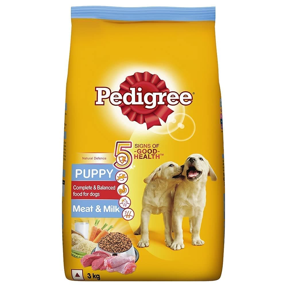 Pedigree Puppy Dry Dog Food, Meat & Milk (20KG, Brown)