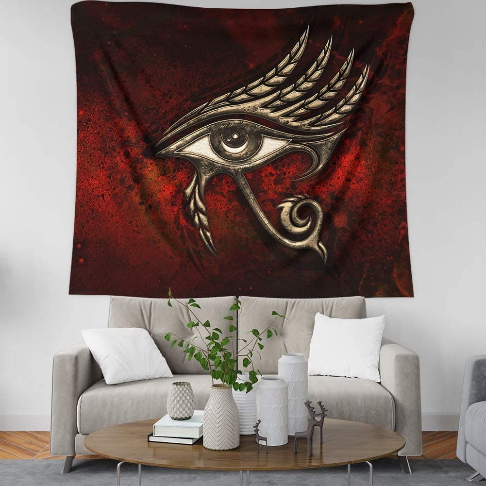 Nextchange The Eye of Horus Tapestry God Wedjat Eye Vintage Egyptian Symbol Home Decor Tapestries Wall Hanging Blankets Home Decor for Bedroom Living Room College Dorm 59.1" x 59.1"