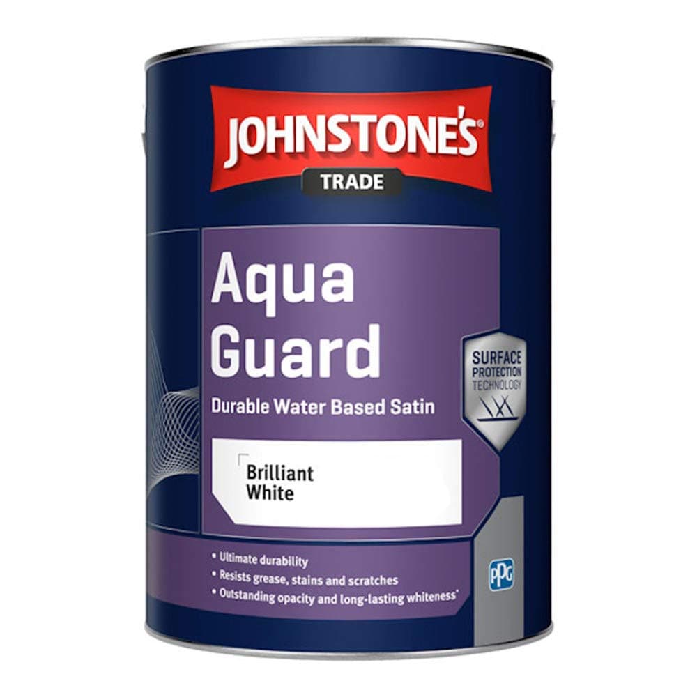 Johnstones Trade Aqua Guard Water Based Satin Paint 2.5l Brilliant White J-435197