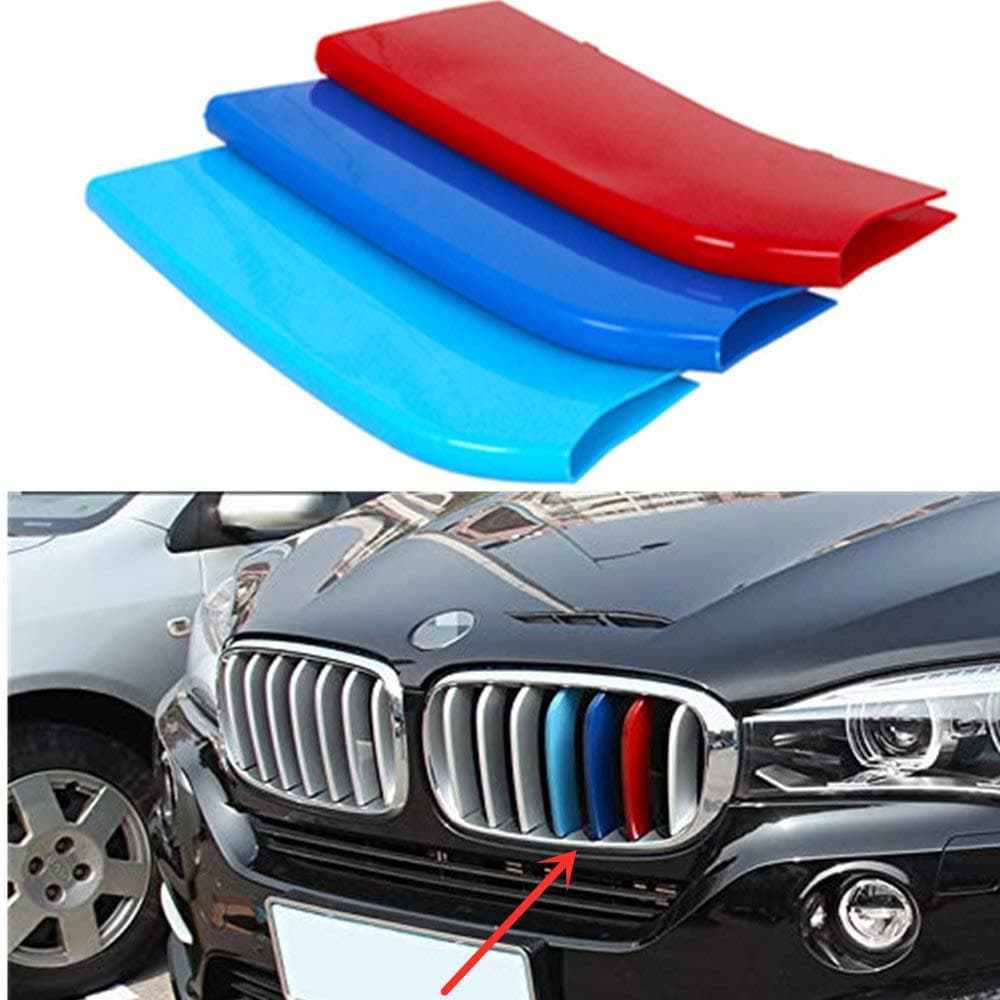 M-Colored Stripe Grille Insert Trims M Sport Grille Insert Trim Strips FOR 2014-2018 BMW X5 F15 2015-2016 BMW X6 F16 Center Kidney Grill Stripes (Does NOT fit 2017 X6)