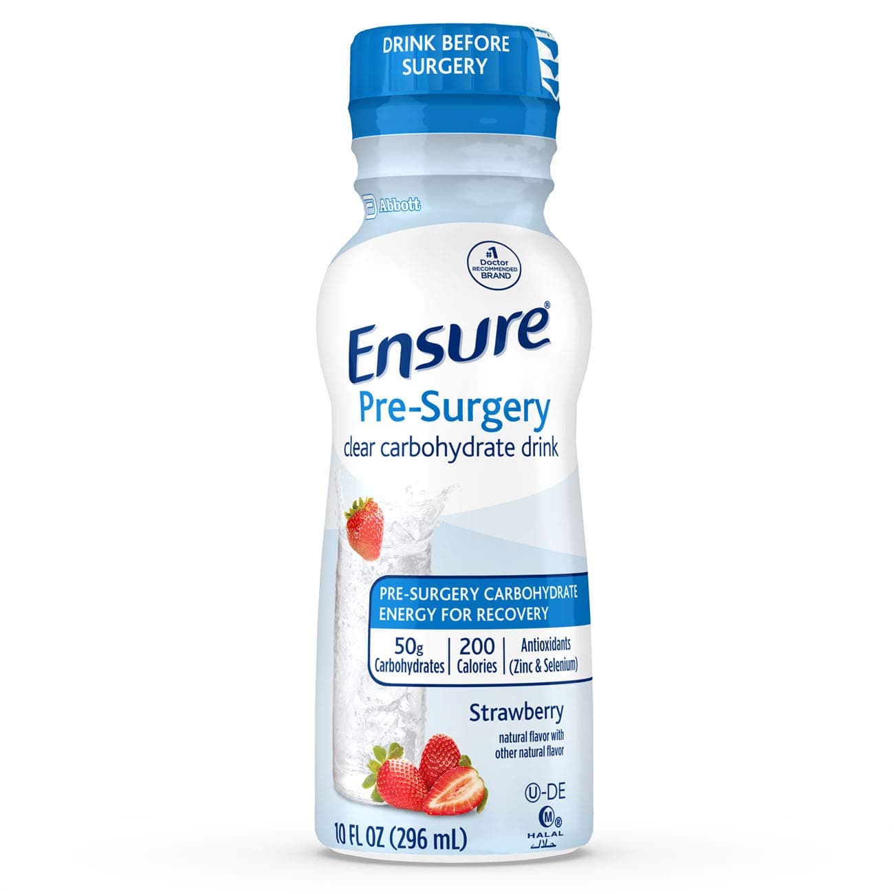 Pre-surgery, Clear Carb Beverage, Strawberry, 10 fl oz, 4 Pack