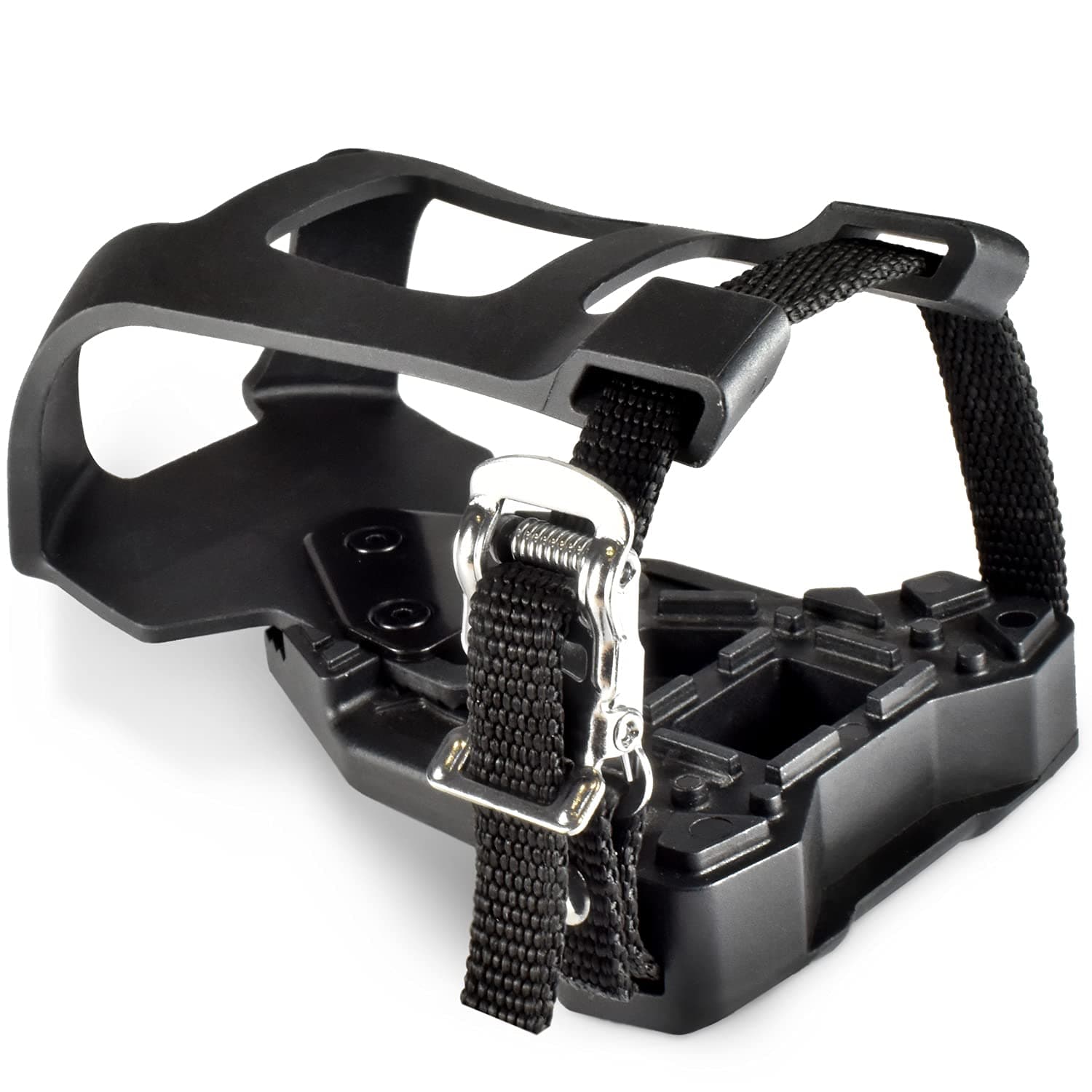 MARQUE Toe Cages for Indoor Cycling Pedals - Compatible with Peloton Pedals for Regular Shoes & Look Delta - Ride Indoor Fitness Bikes with Sneakers Using Clip On Pedal Converter