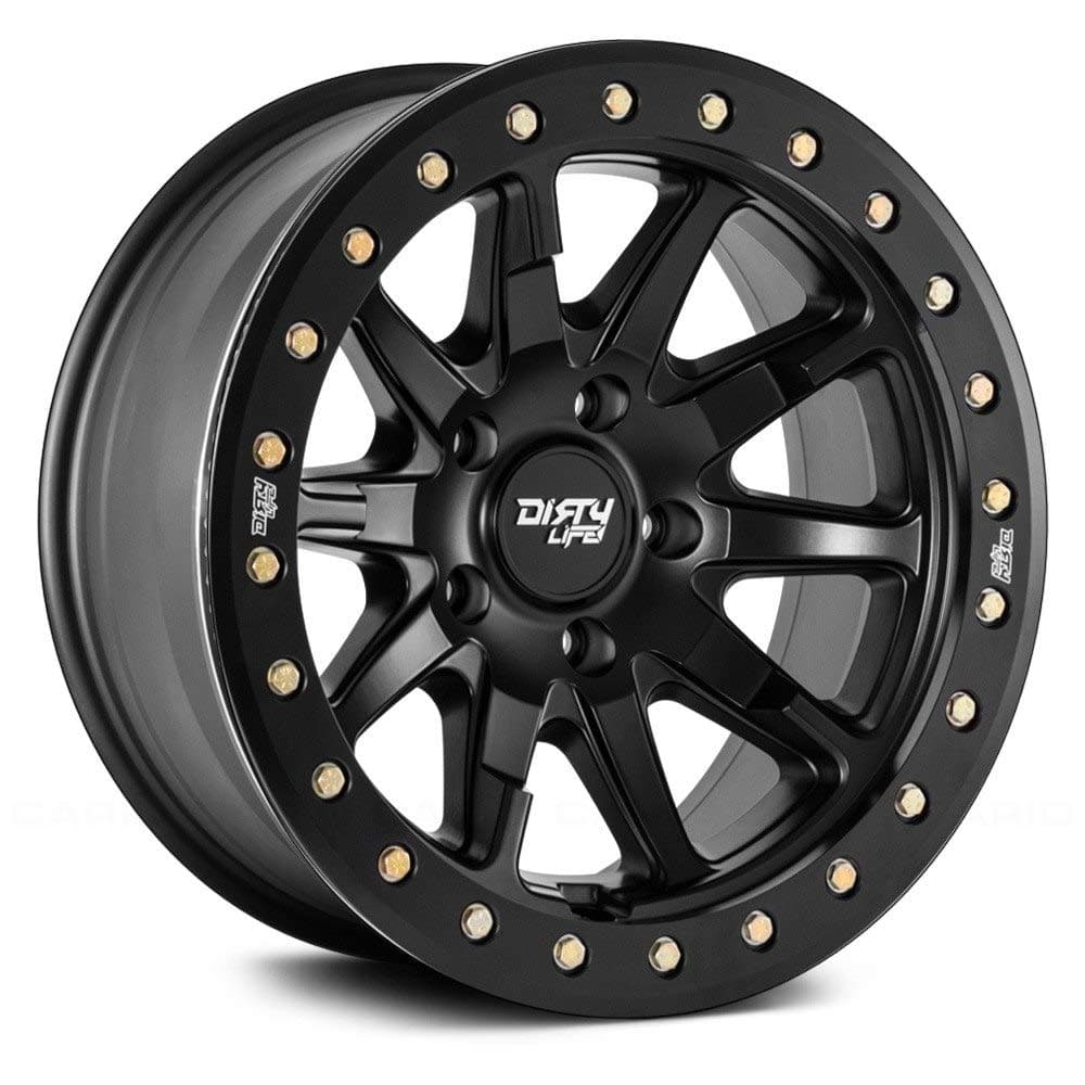 DT-2 17x9, Bolt Pattern: 5x5/, Offset: -38, MATTE BLACK W/SIMULATED RING, set of 1
