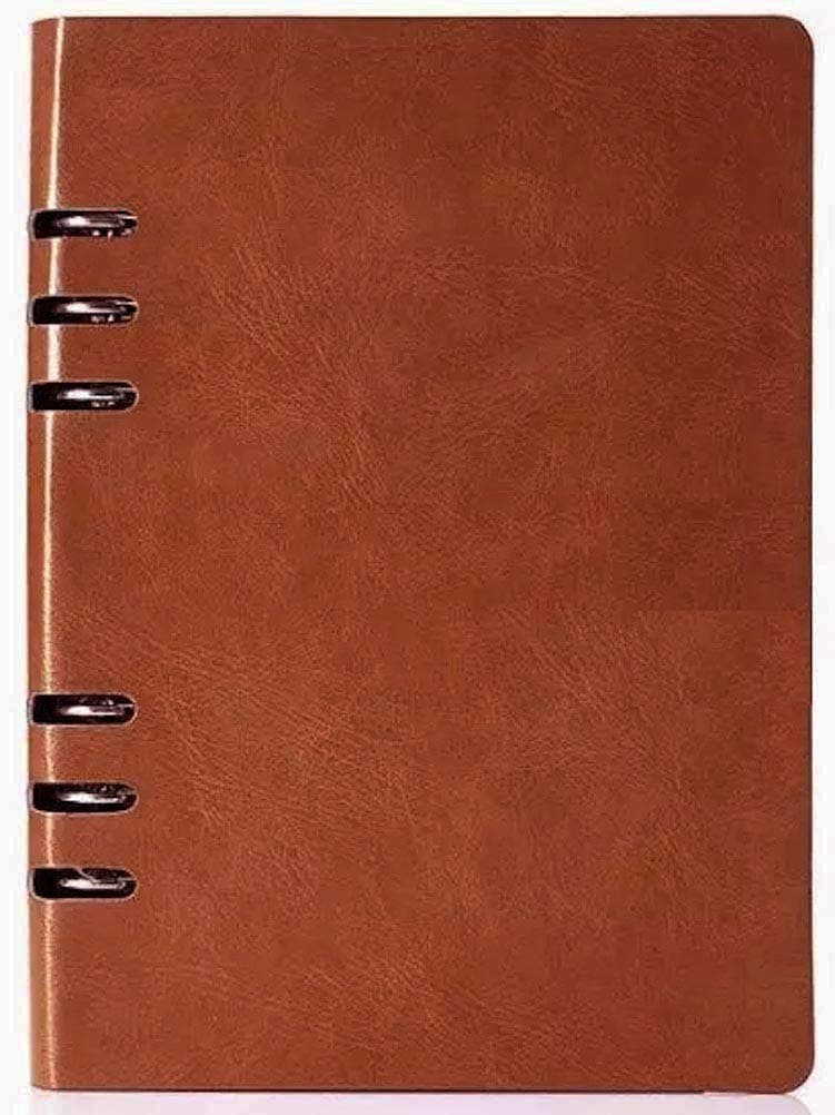A5 Leather Refillable Leather Binder Journal Notebook, A Refillable Journal Refillable Executive Notebook (9" X 7" Size: A5)