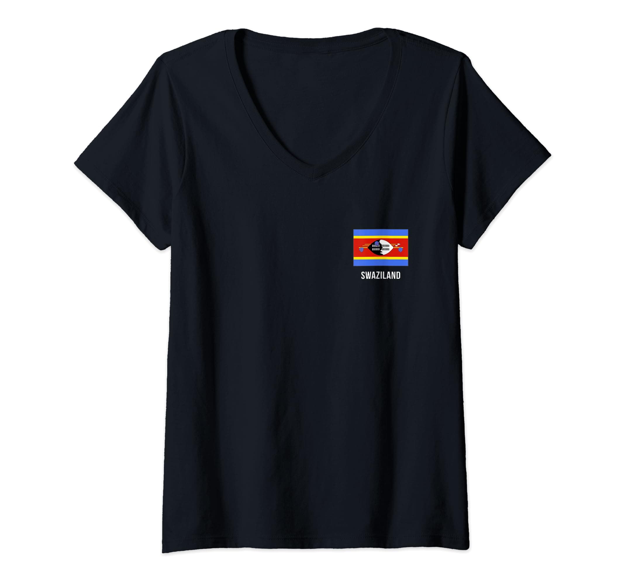 Womens Swaziland Swaziland flag V-Neck T-Shirt
