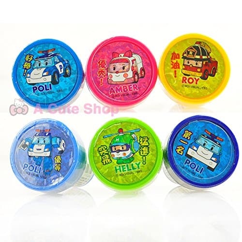 Cartoon Robocar Poli Self-Ink Stamp Stampers Art Set 6 PCS Phrases Messages