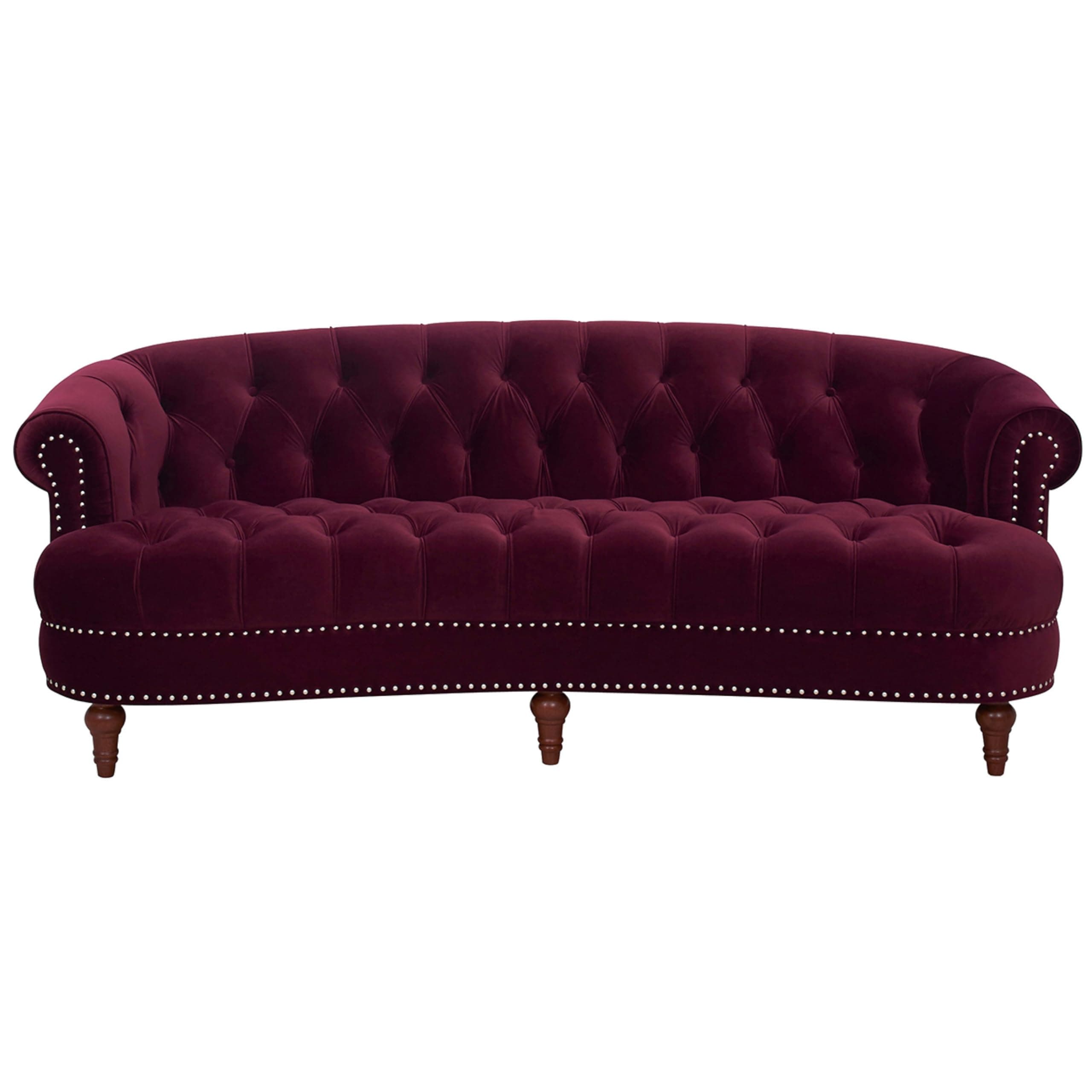 Jennifer Taylor Home La Rosa Victorian Chesterfield Tufted Sofa, Burgundy Velvet