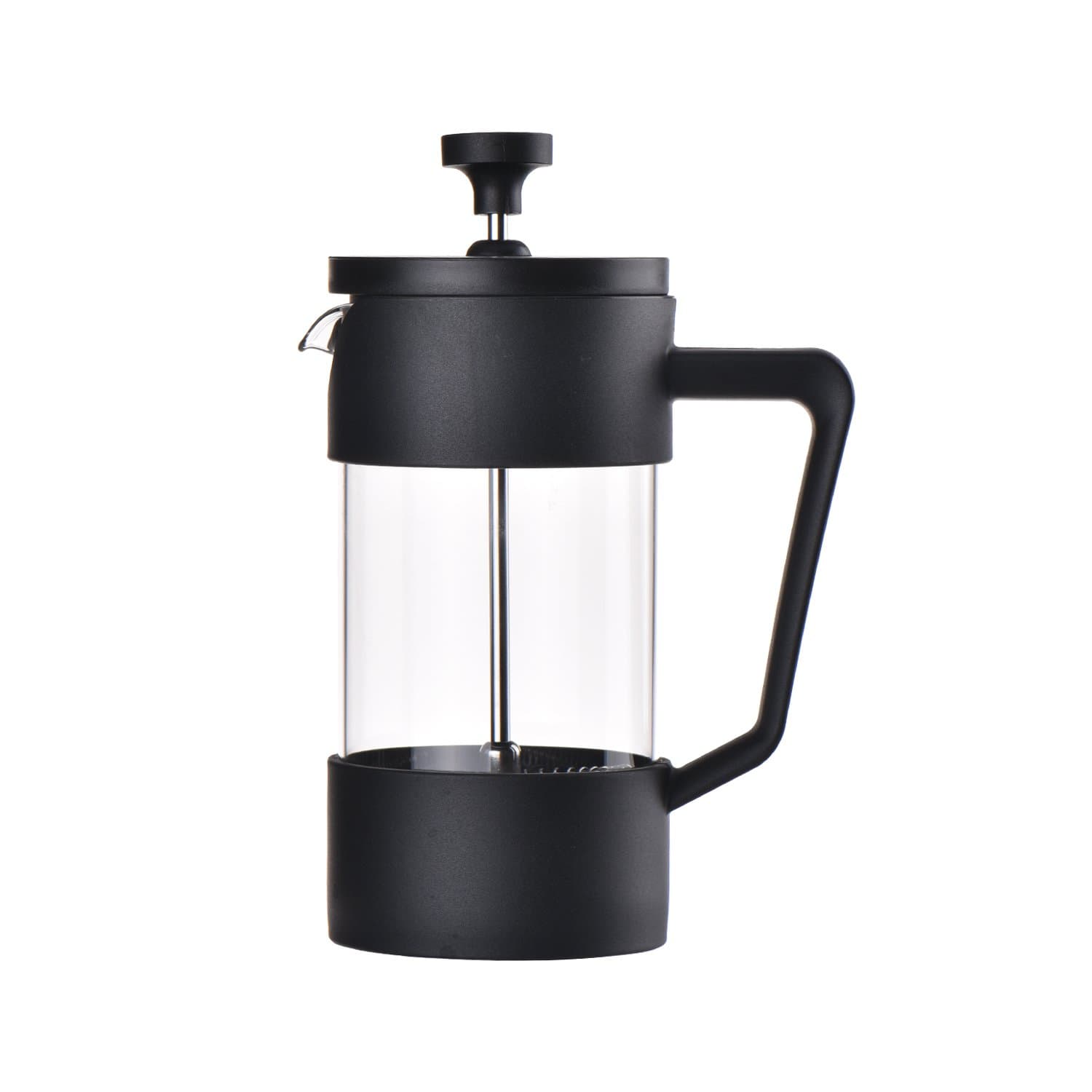 French Press Stainless Steel Cafetiere Coffee Maker Tea Pot Heat Resistant Glass Gift Mug Camping Mini 12oz/350ml