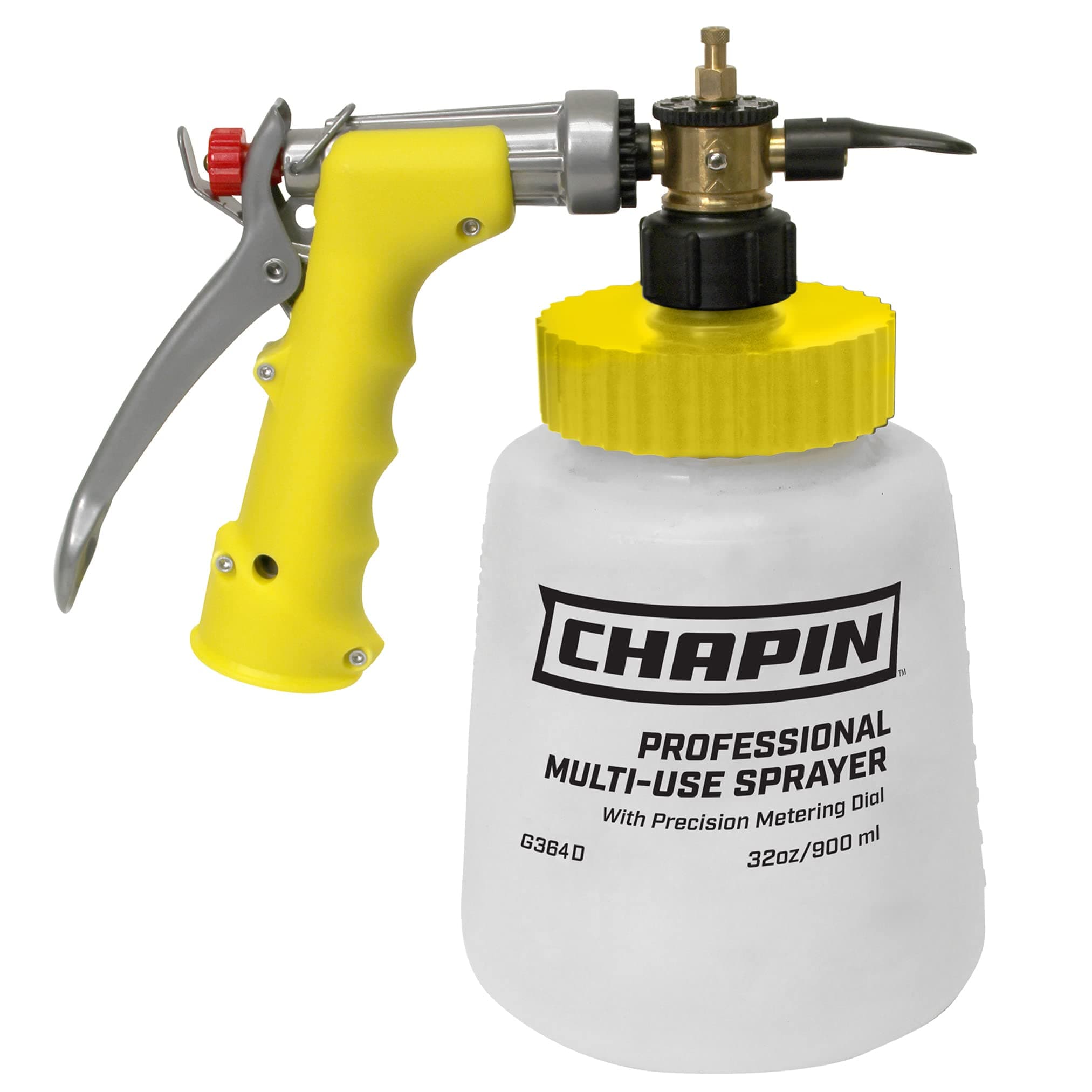 Chapin G364D Lawn and Garden Sprayer Bottle, Standard Hose End Connection, Anti-Siphon Valve, Adjustable Nozzle, Tank Sprays 20Gals, Spraying Plants, Weeds, Insects, Fertilizers, Made in USA, 32oz