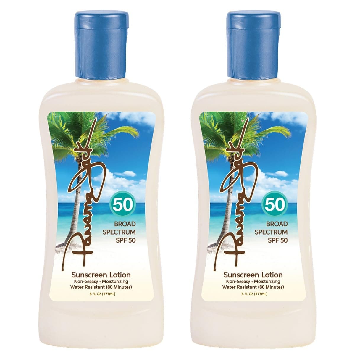 Sunscreen Suntan Lotion - SPF 50, Broad Spectrum UVA/UVB Protection, PABA, Paraben, Gluten & Cruelty Free, 6 FL OZ (Pack of 2)