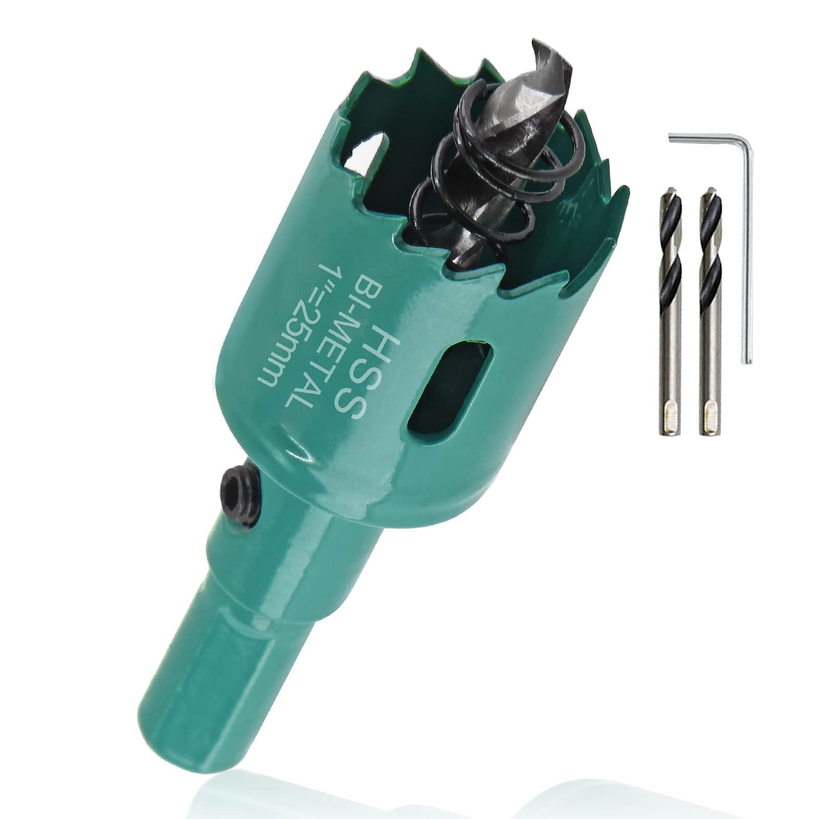 1 Inch Hole Saw with Arbor, 25mm Hole Saw HSS Bi-Metal Hole Cutter Smoothly Cutting in Cornhole Boards, Plastic, Wood, Fiberboard, Drywall