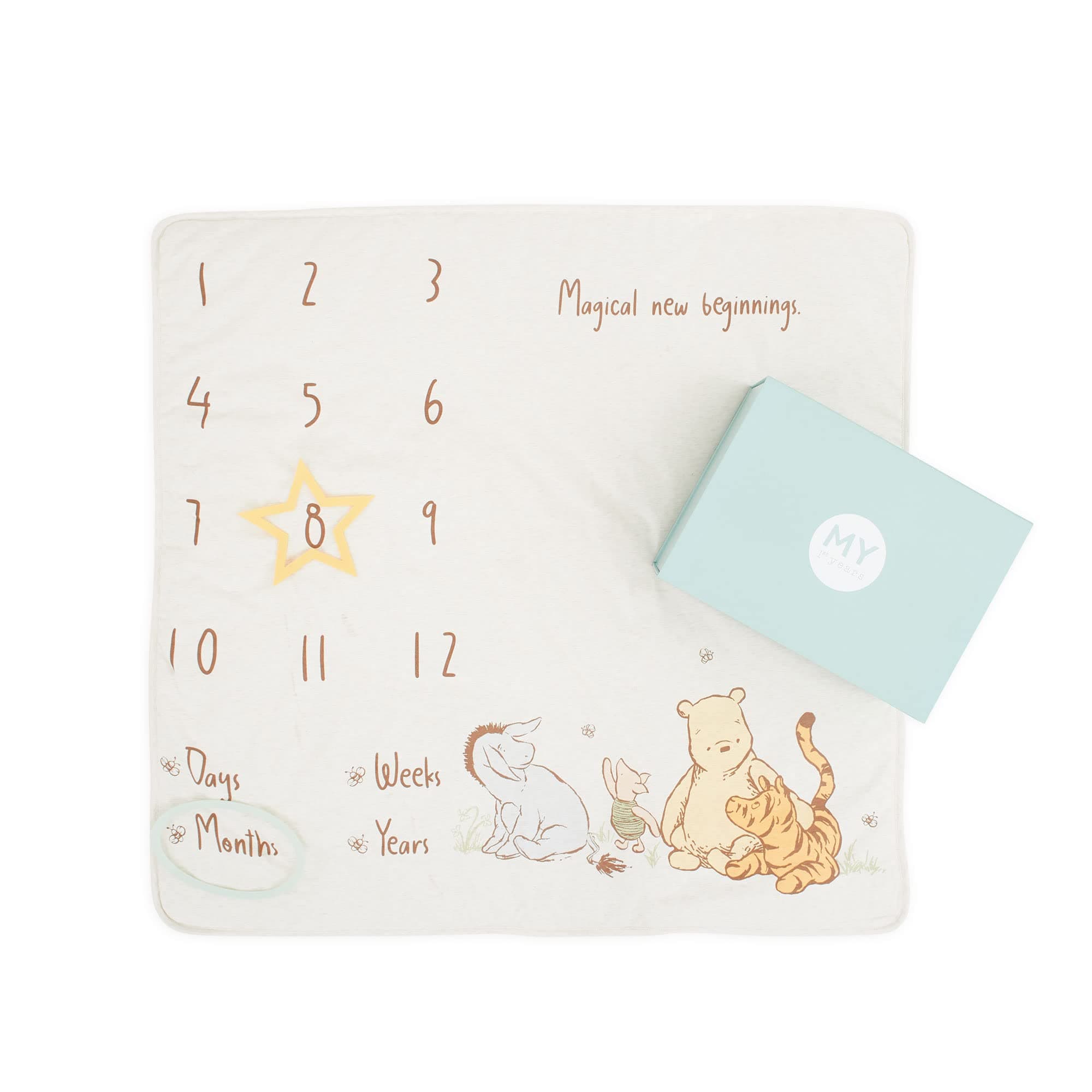 My 1st Years - Baby Milestone Blanket with Winnie the Pooh Design, Fun Photoshoot Background for their First Year, Ideal Newborn Gift