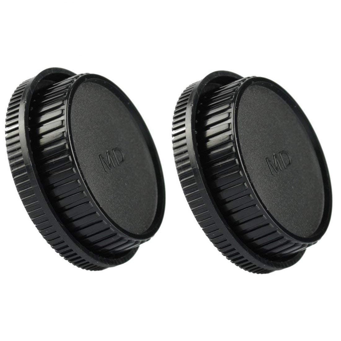 2 PACK Front Body Cap & Rear Lens Cap Set work for Minolta MD MC Mount Lens and Cameras, Fits Minolta X-700, X570, X-370, XD, XD-7, XD-11 XG, XG-7, SR-T 101, X-1, SR-1, SR-2, SR-7