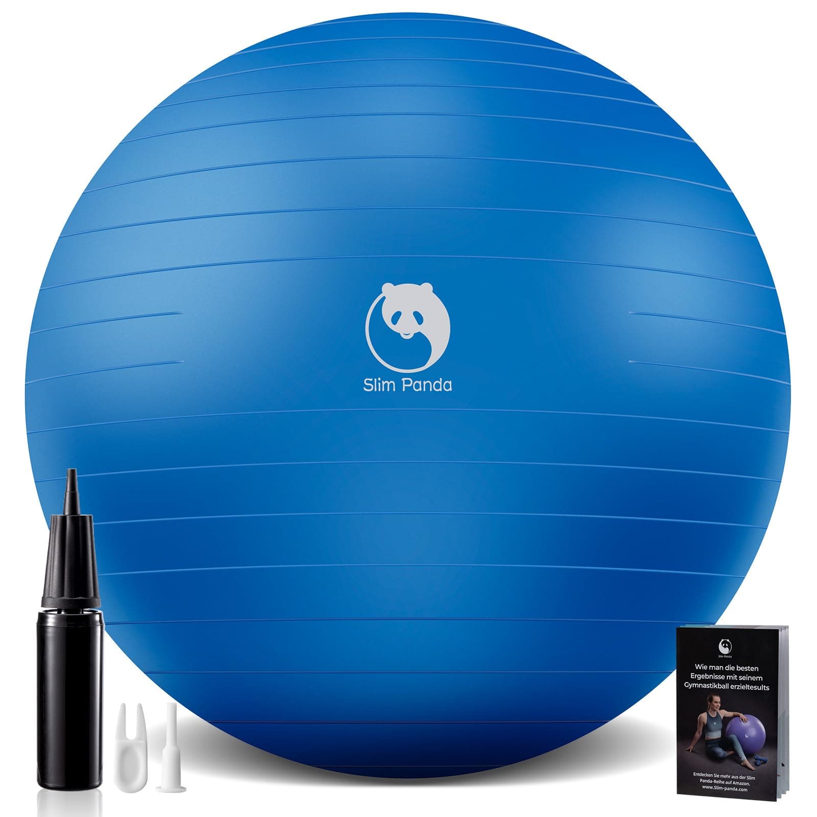 Slim PandaExercise Ball, Soft Yoga Ball for Fitness, Balance, Birthing, Non Slip Workout Ball for Physical Therapy, Inflatable Fitness Ball with Guide for Office, Gym