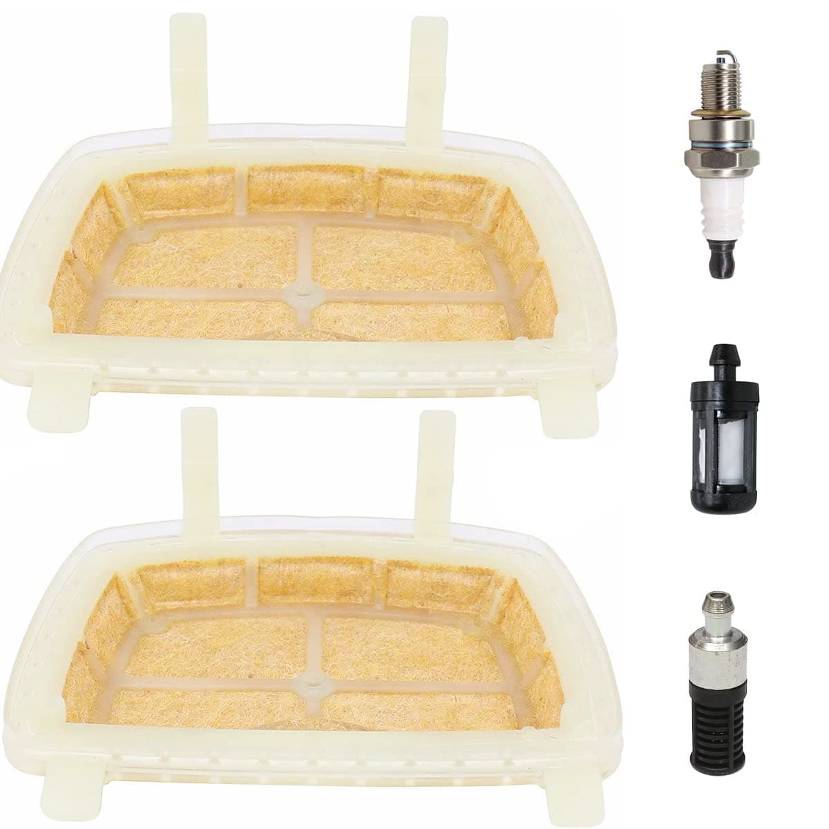 Air Filter Kit with Spark Plug Fuel Filter Oil Filter for STIHL MS171 MS181 MS211 MS 171C MS181C MS211C Chainsaw; Replaces 1139 120 1602