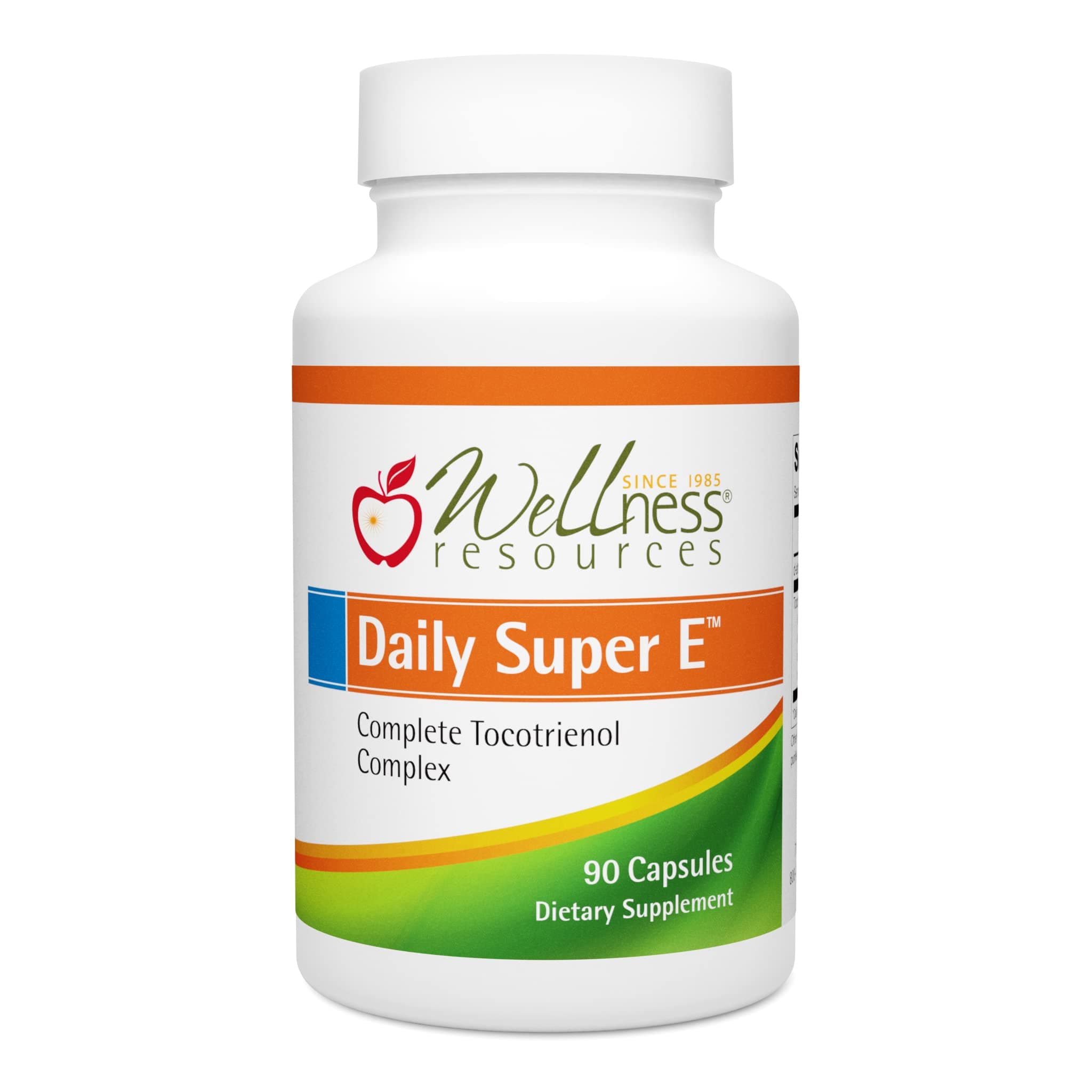 Daily Super E - Tocotrienol Vitamin E Complex: Soy-Free Full Spectrum Vitamin E with Delta, Gamma & Alpha Tocotrienols for Antioxidant Protection, Natural Source, Non-GMO (90 Caps)