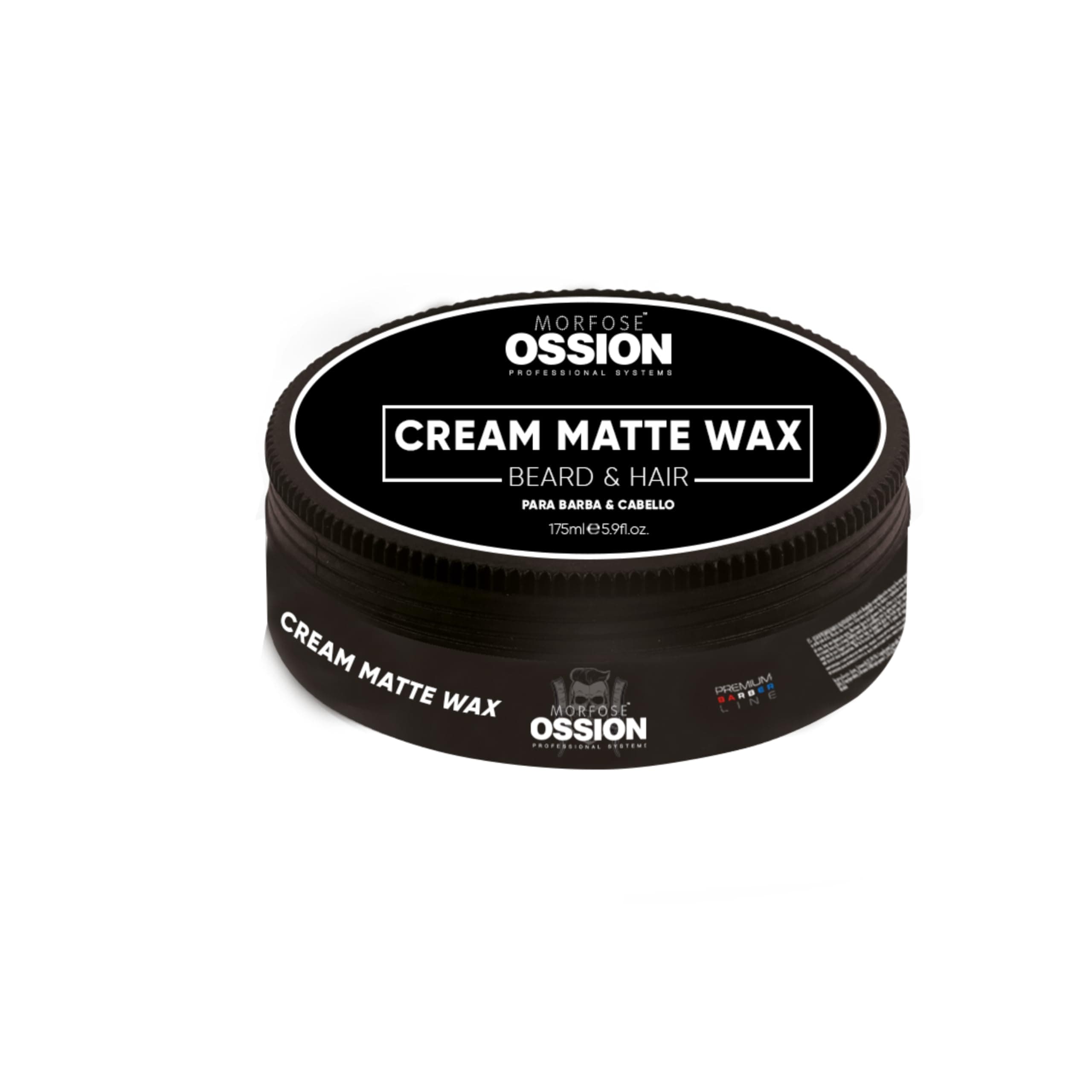Ossion Premium Barber Line Hair and Beard Styling Cream Matte Wax, 5.92 Fl Oz