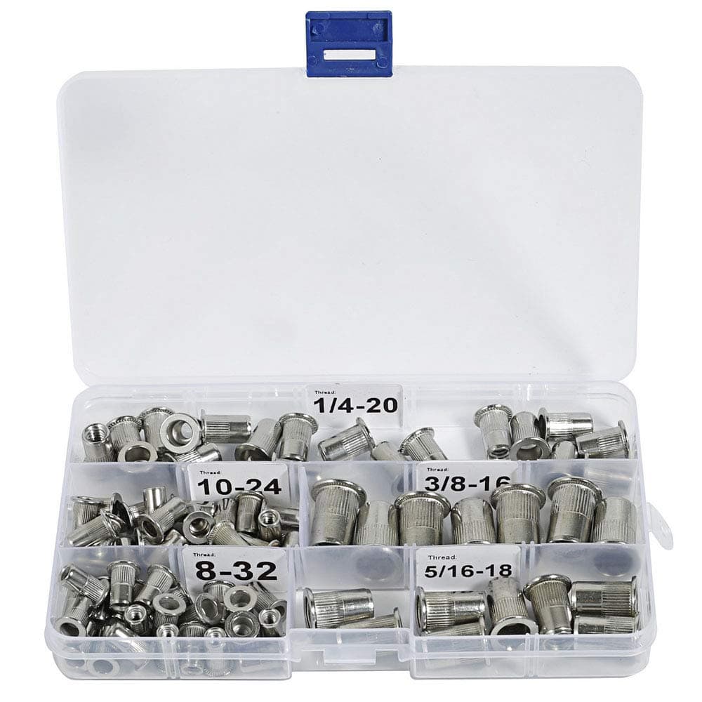 Stainless Steel Rivet Nuts Threaded Insert Nutsert Rivnuts 5 Sizes 8-32, 10-24, 1/4"-20, 5/16"-18, 3/8"-16