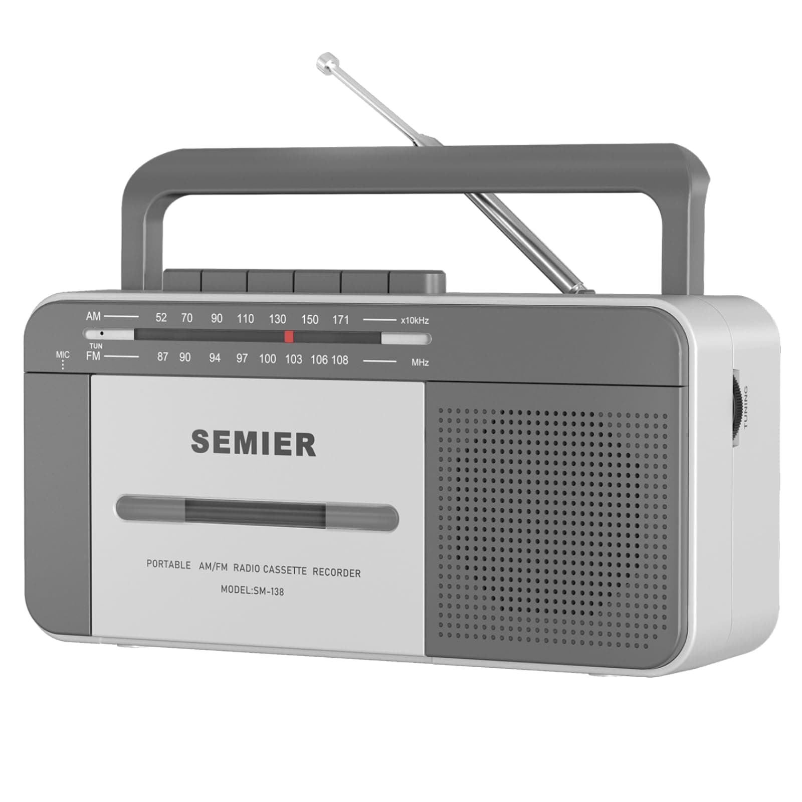 Retro Boombox Cassette Player AM/FM Radio Stereo, AC Powered or Battery Operated Portable Vintage Tape Player Recorder Cassette with Big Speaker and Earphone Jack