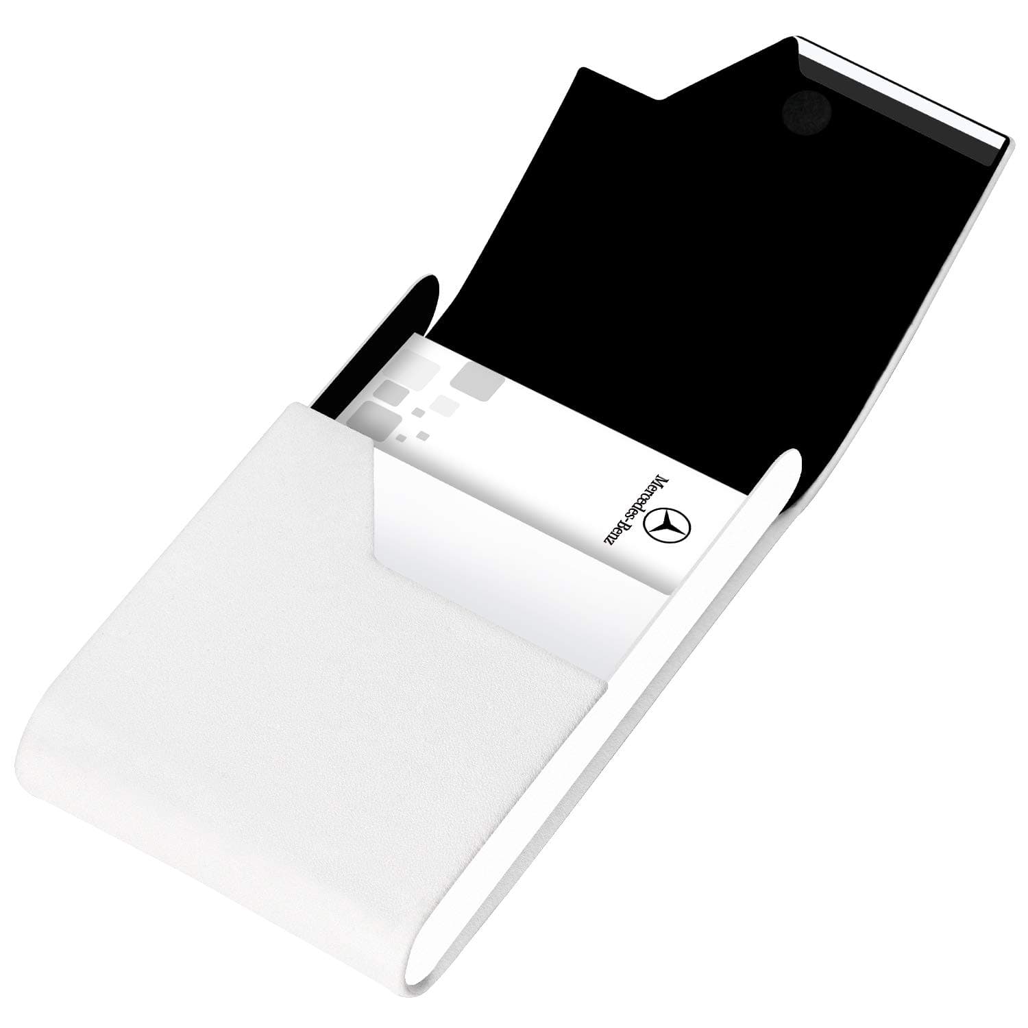 Padike Professional Business Card Holder Business Card Case Luxury PU Leather & Stainless Steel Card Holder, Credit Card Holder, Keep Business Cards in Immaculate Condition. (V-White)…