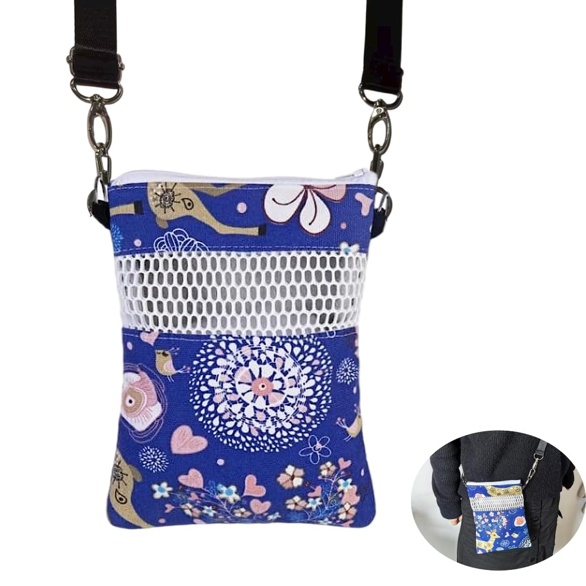 Little Bean® Sugar Glider Hammock Bonding Pouch Carry for Rat Hedgehog Waterproof Small Pocket Pets Cage Accessories Soft Nest Bed Hideout Hut Sack (Blue)