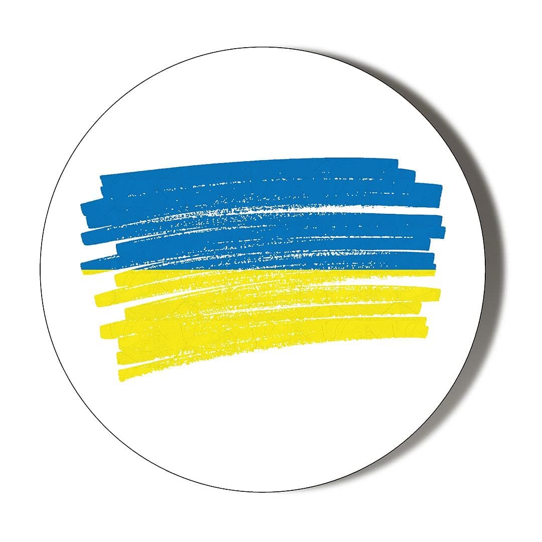 Gift Insanity Sketchy Flag Design UKRAINE Small 38mm Novelty Badge