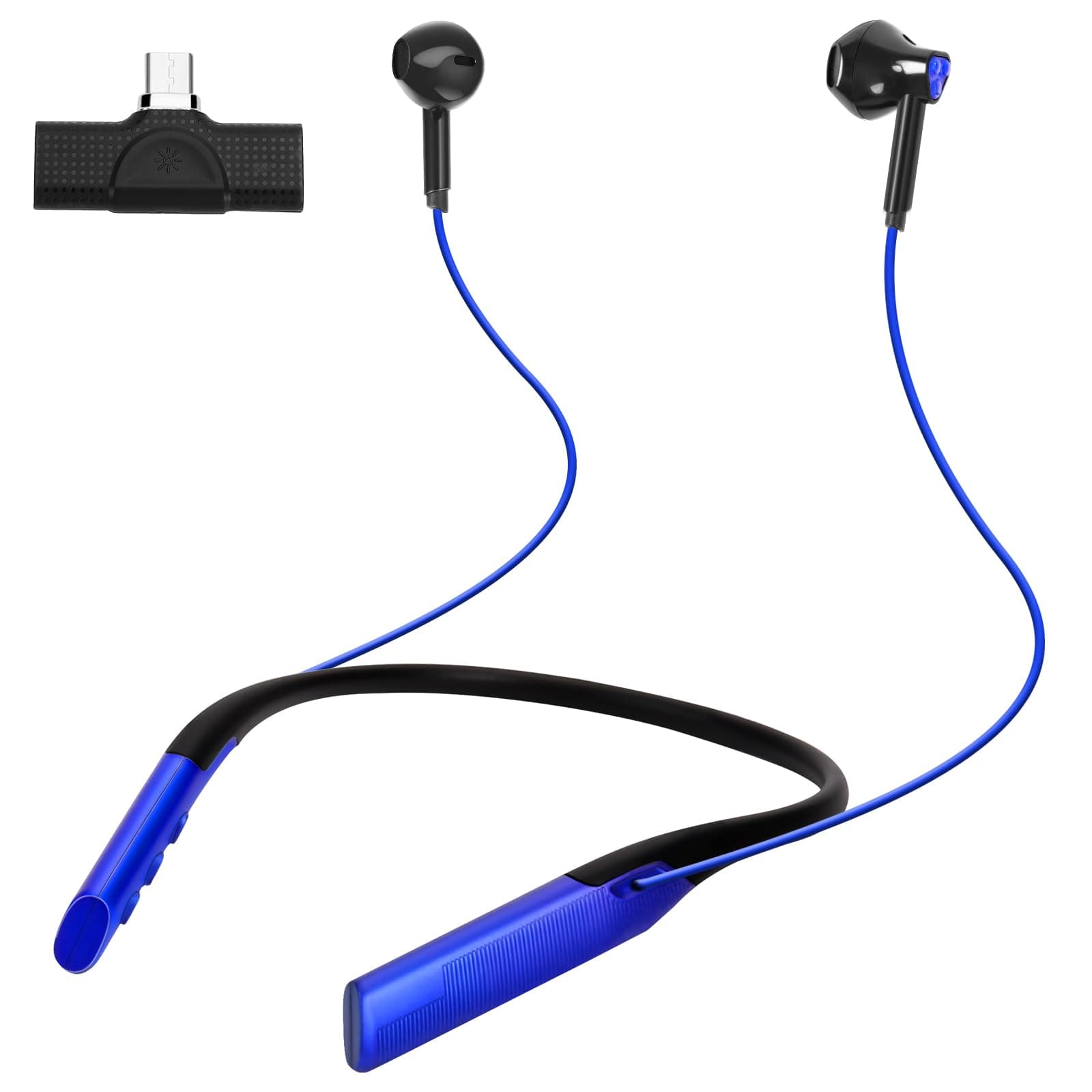 HUHD Wireless Gaming Headset Headphones Compatible with Switch PS5 PS4 PC Computer with Microphone, Bluetooth Gaming Earbuds 2.4GHz, Stereo Sound Behind-Neck in-Ear Wireless Headphones