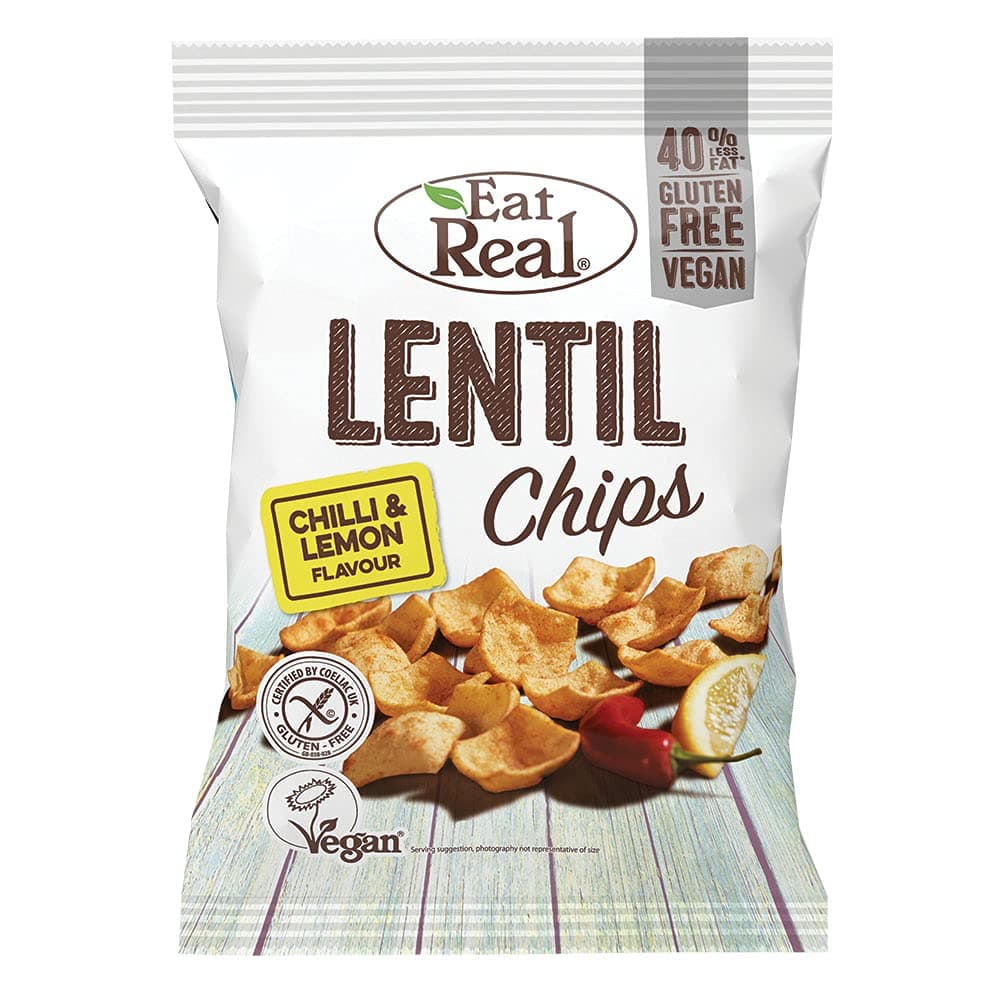 Eat Real Lentil Chips, Chilli & Lemon, 40 Gm