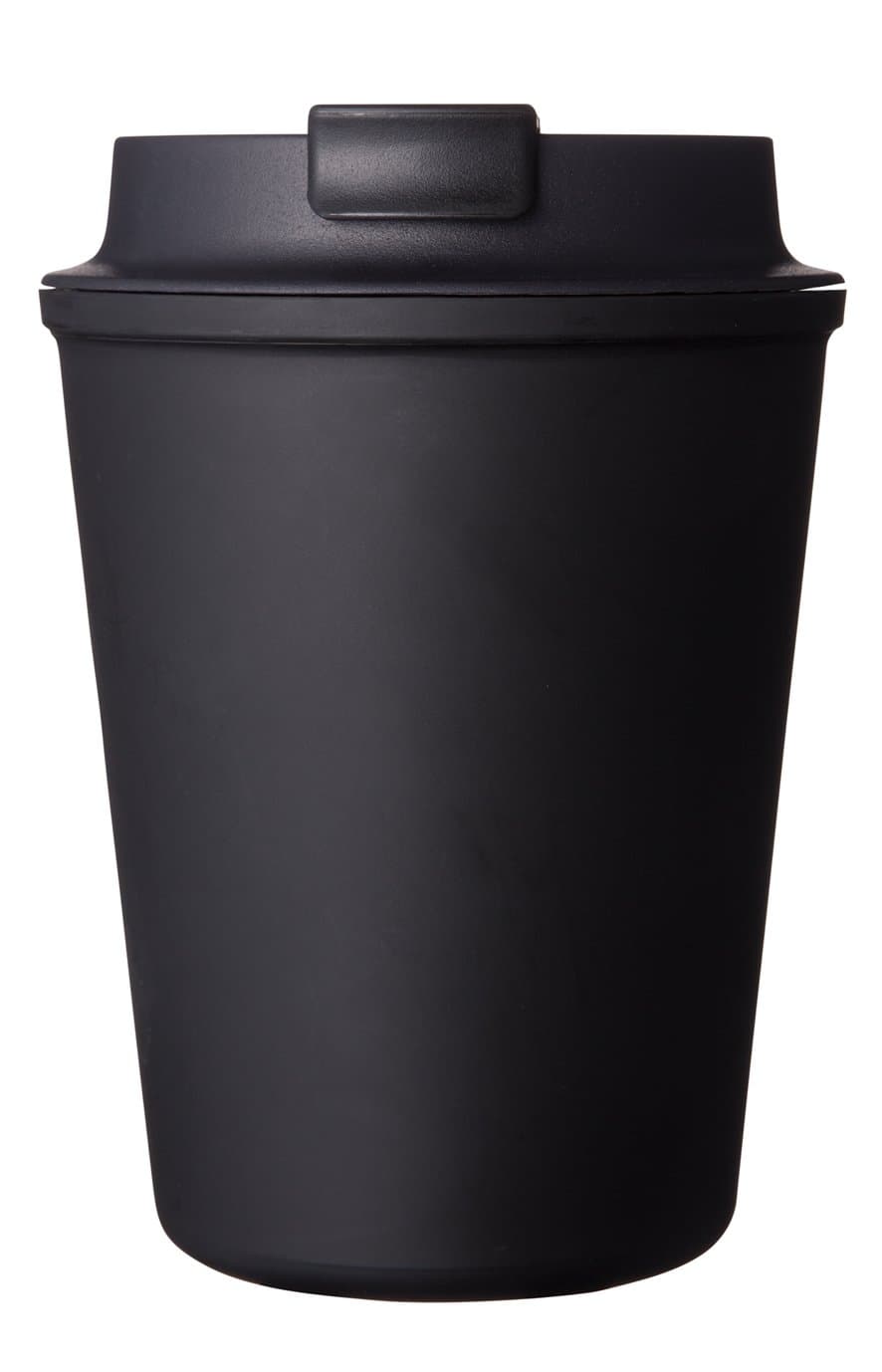 Rivers Drinkware Wallmug Double Walled Plastic Travel Cup, Black, 350 ml (SLBK)