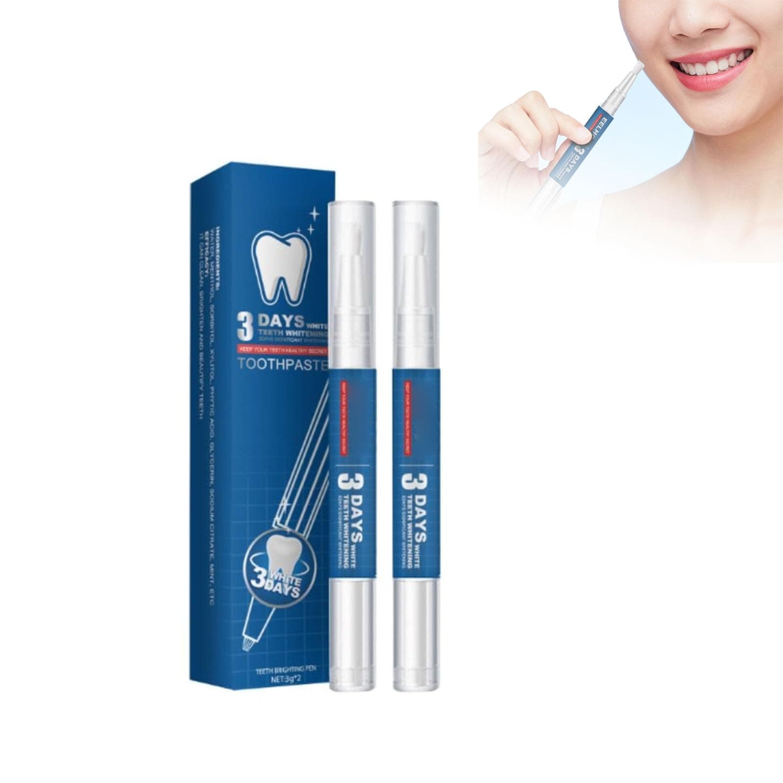 Glowbrite, Eelhoe Teeth Whitening Pen,Teeth Whitening Essence Pen, Gum Shield Therapy Gel, Teeth Whitening Gel for Sensitive Teeth and Gums, 3 Days White Teeth Whitening (2 PCS)