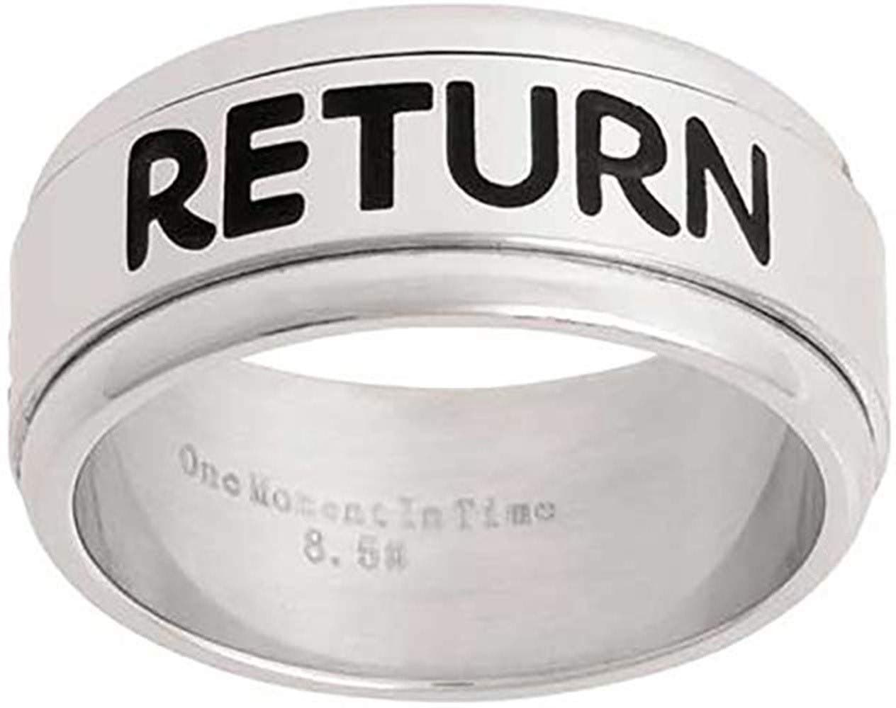CTR Ring SalesJ44W Size 7-14 SPINNER Return With Honor Wide Stainless Steel Ring Mormon One Moment In Time LDS CTR