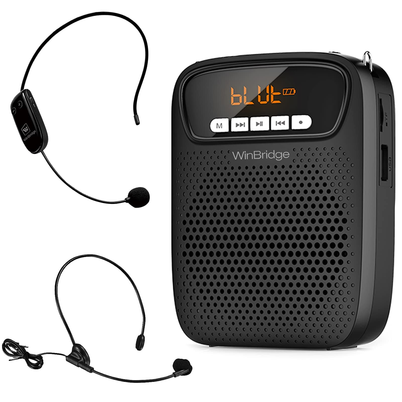 HW HAOWORKSVoice Amplifier Portable Headset Speaker 10W Lightweight Rechargeable Mini Pa Speaker with Wired Headset Microphone/Belt Clip for Teachers Tour Guides and Elderly